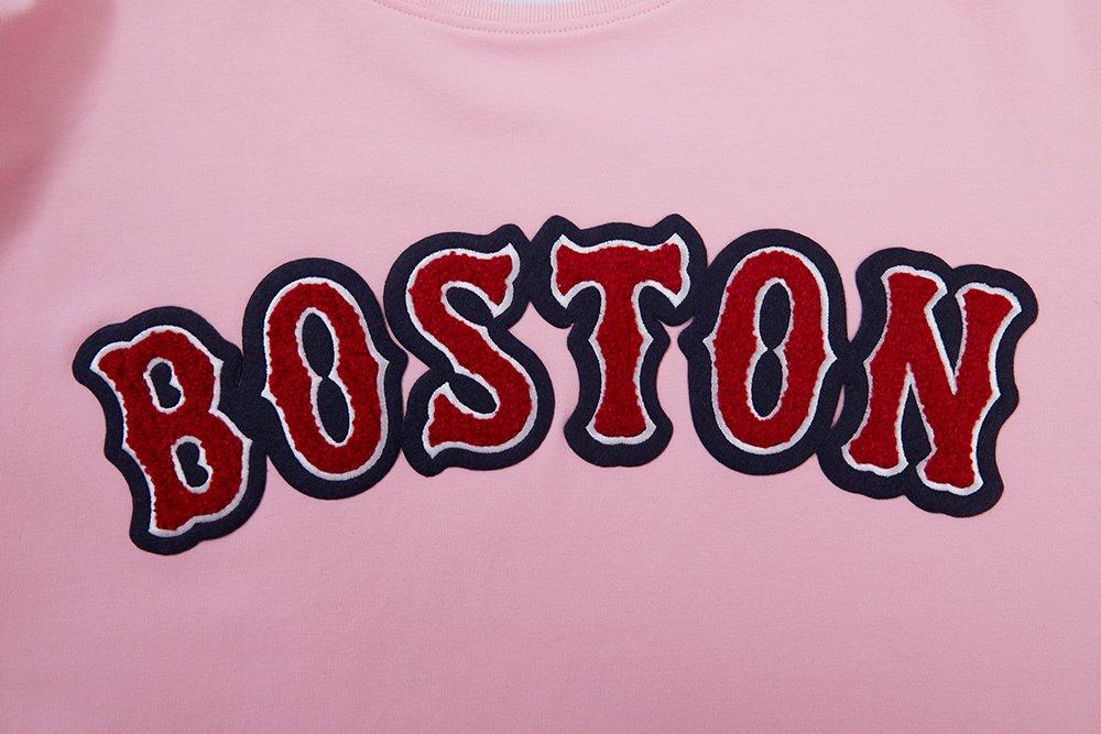 Pro Standard Men's MLB Boston Red Sox Classic Chenille Striped Sleeve Top - PINK Thumbnail View 5