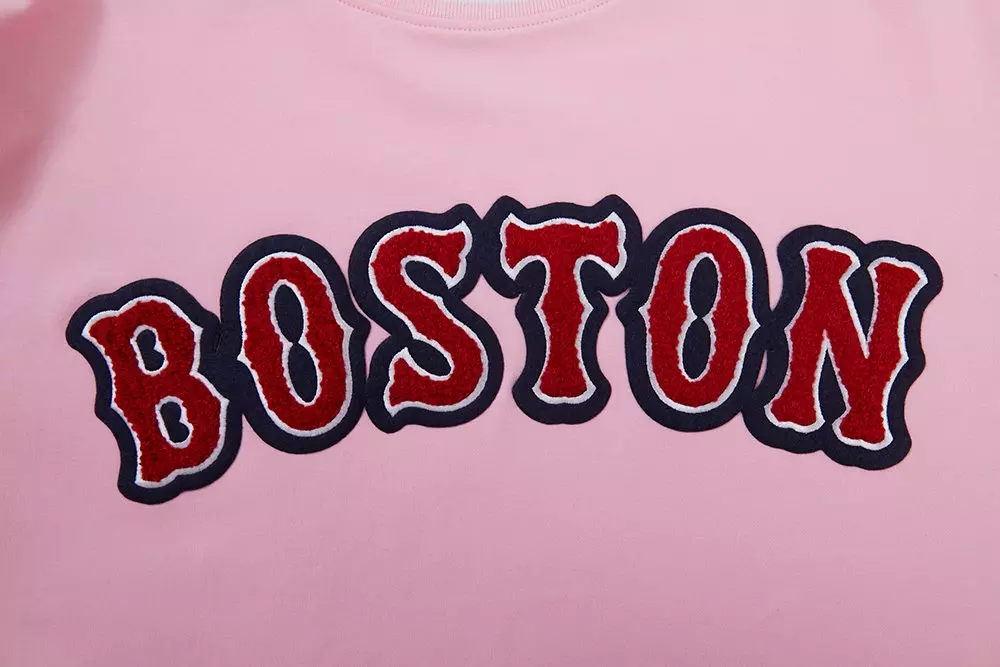 Pro Standard Men's MLB Boston Red Sox Classic Chenille Striped Sleeve Top - PINK