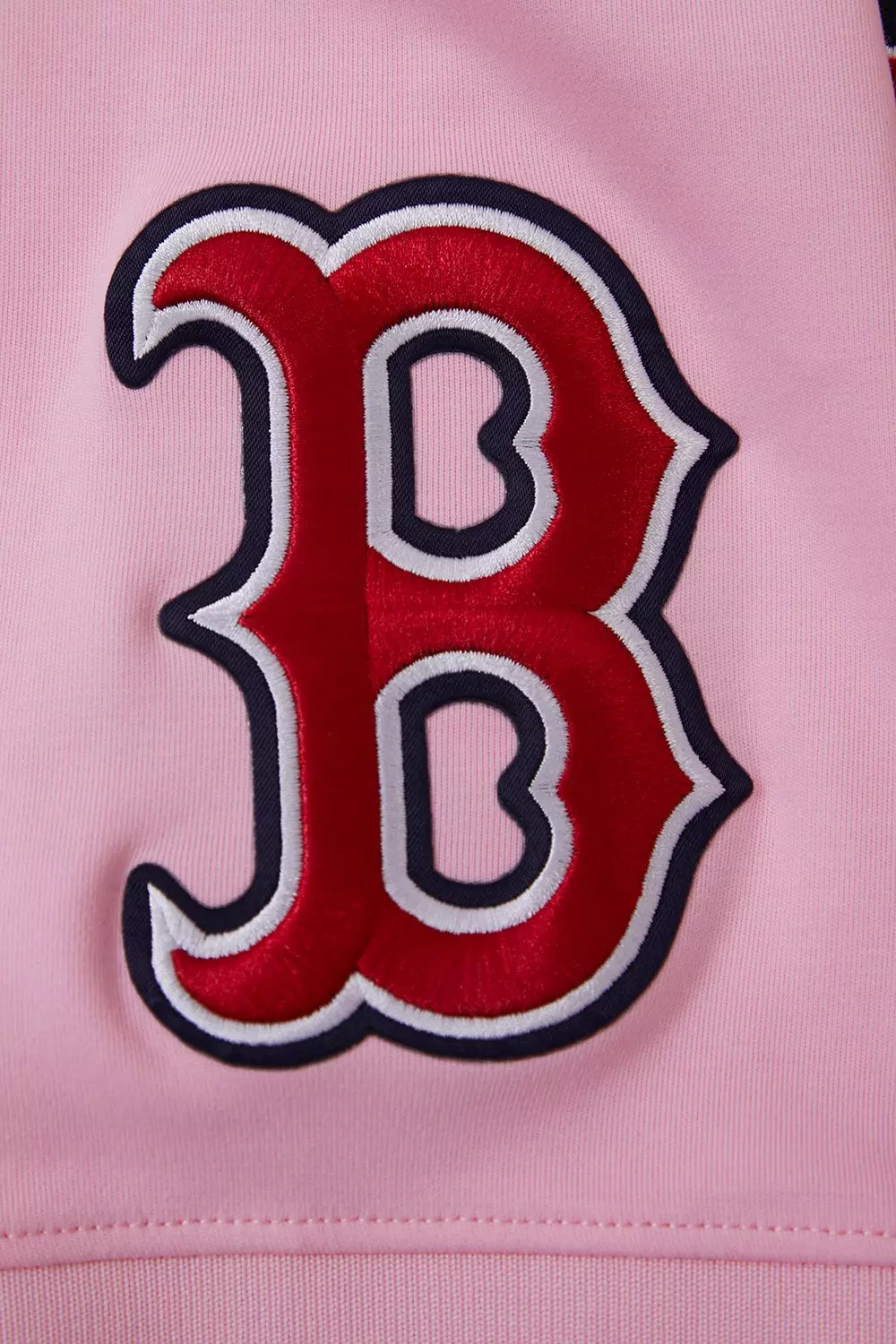 Pro Standard Men's MLB Boston Red Sox Classic Chenille Striped Sleeve Top - PINK
