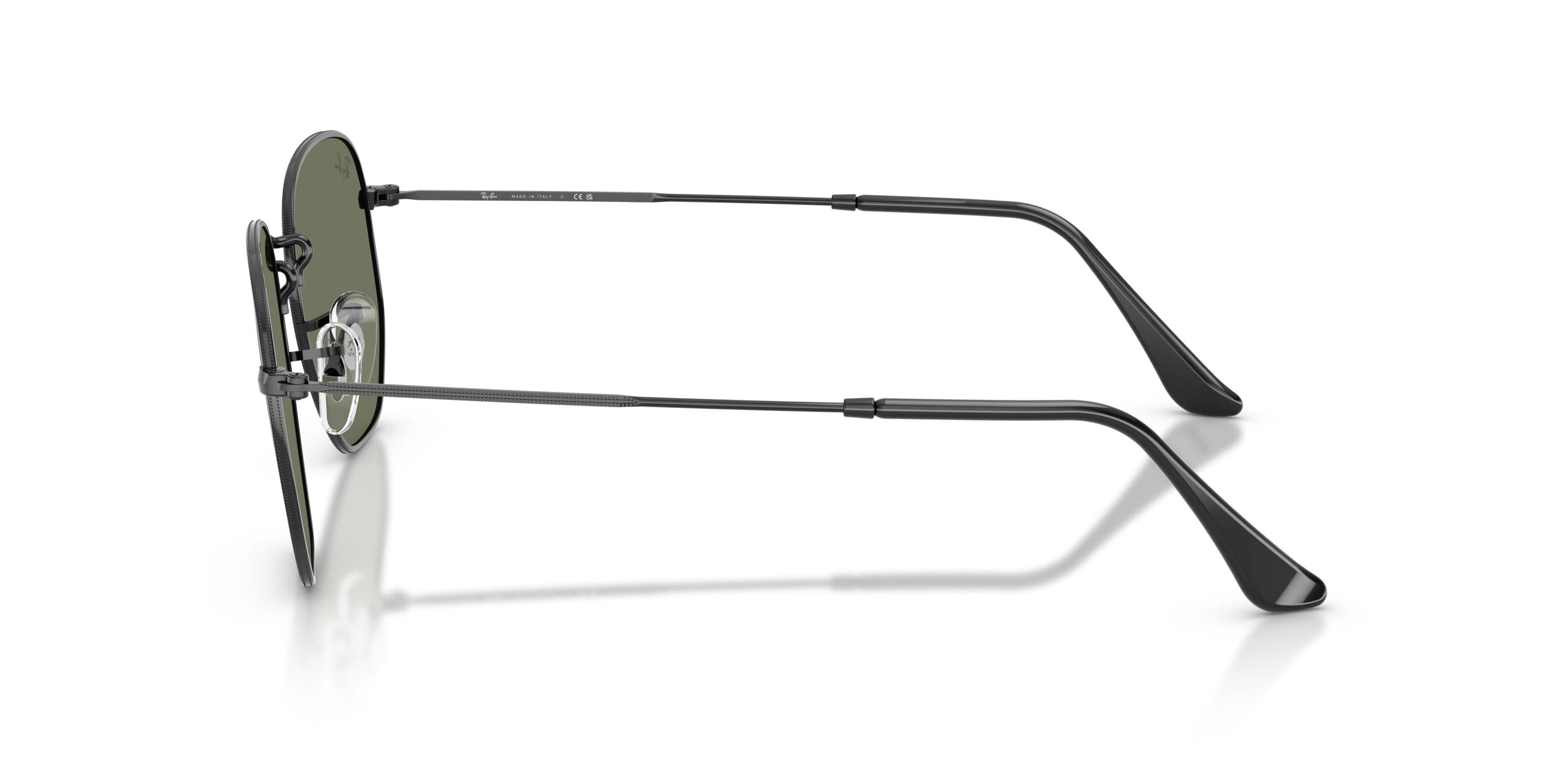 Ray-Ban Hexagonal Flat Lenses Blue Mirrored Sunglasses &ndash; Polished Black - BLACK/BLUE Thumbnail View 6