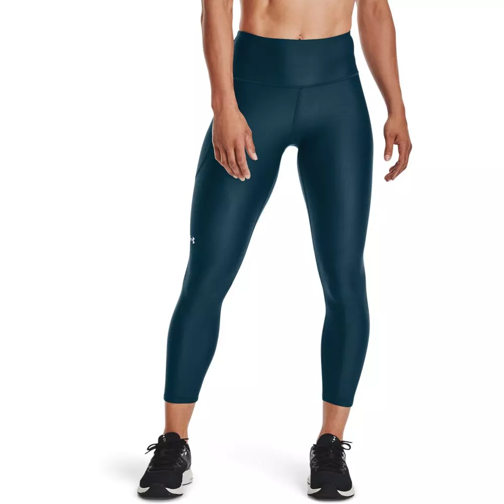 Under Armour Women's HeatGear® Armour No-Slip Waistband Ankle Leggings - Charcoal - BLUE/WHITE