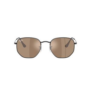 Ray-Ban Hexagonal Flat Lenses Brown Mirror Bronze Sunglasses &ndash; Polished Black