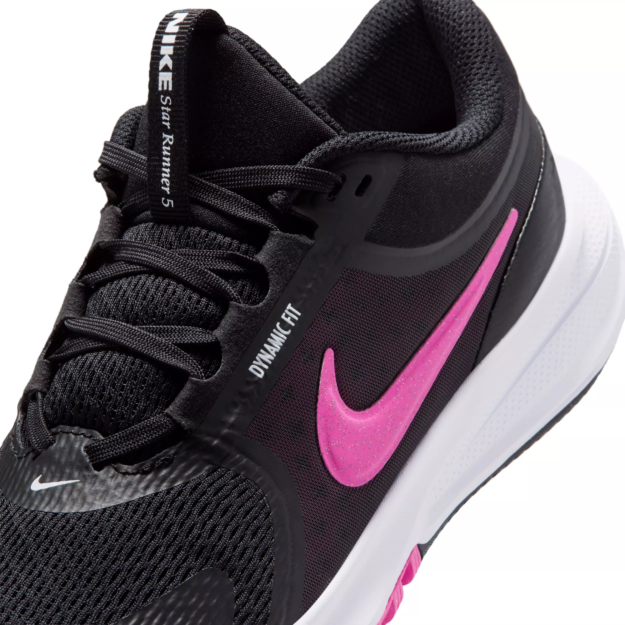 Nike Star Runner 5 "Black/Anthracite/White/Laser Fuchsia" Grade School Boys' Running Shoe - BLACK/ANTHRACITE/WHITE/FUCHSIA