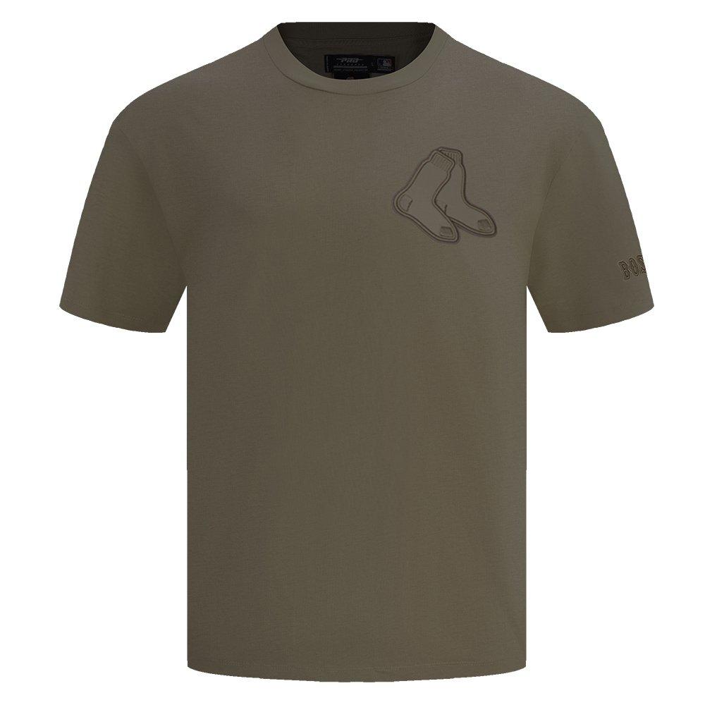 Pro Standard Men's MLB Boston Red Sox Neutral Drop Shoulder Top - DK BROWN Thumbnail View 1