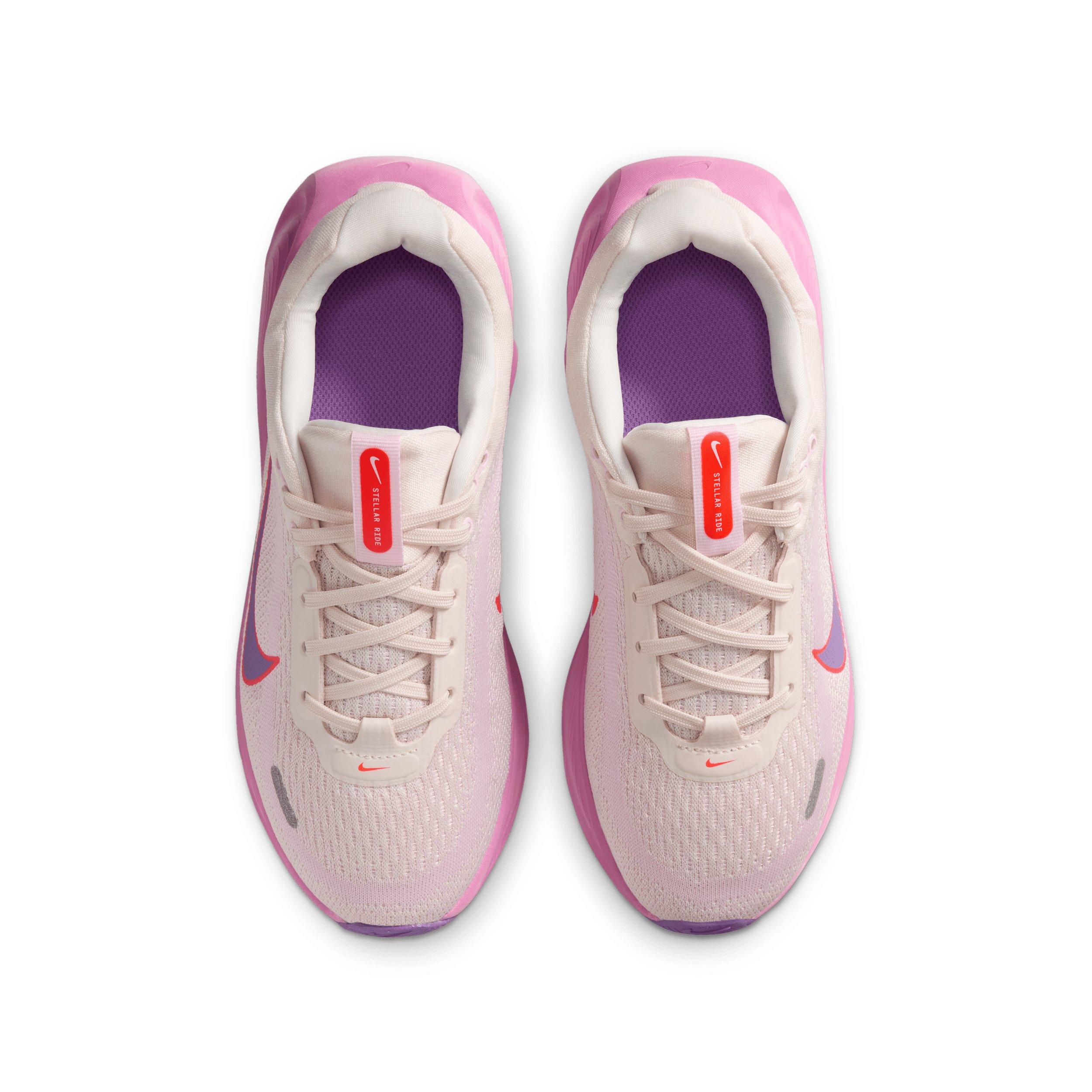 Nike Stellar Ride "Chalk/Pink Foam/Bright Crimson/Bright Violet" Grade School Boys' Running Shoe - CHALK/PINK/CRIMSON/VIOLET