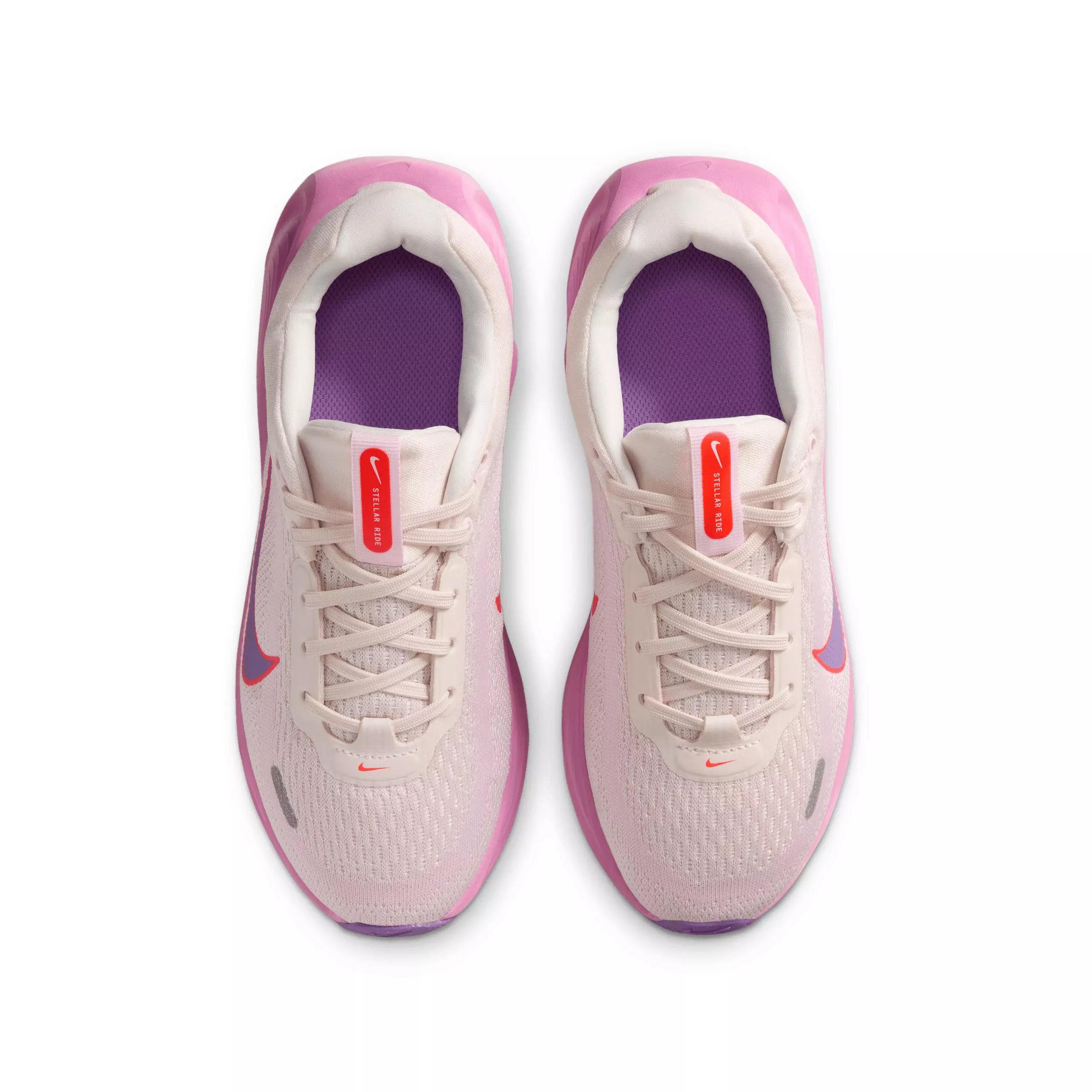 Nike Stellar Ride "Chalk/Pink Foam/Bright Crimson/Bright Violet" Grade School Boys' Running Shoe - CHALK/PINK/CRIMSON/VIOLET
