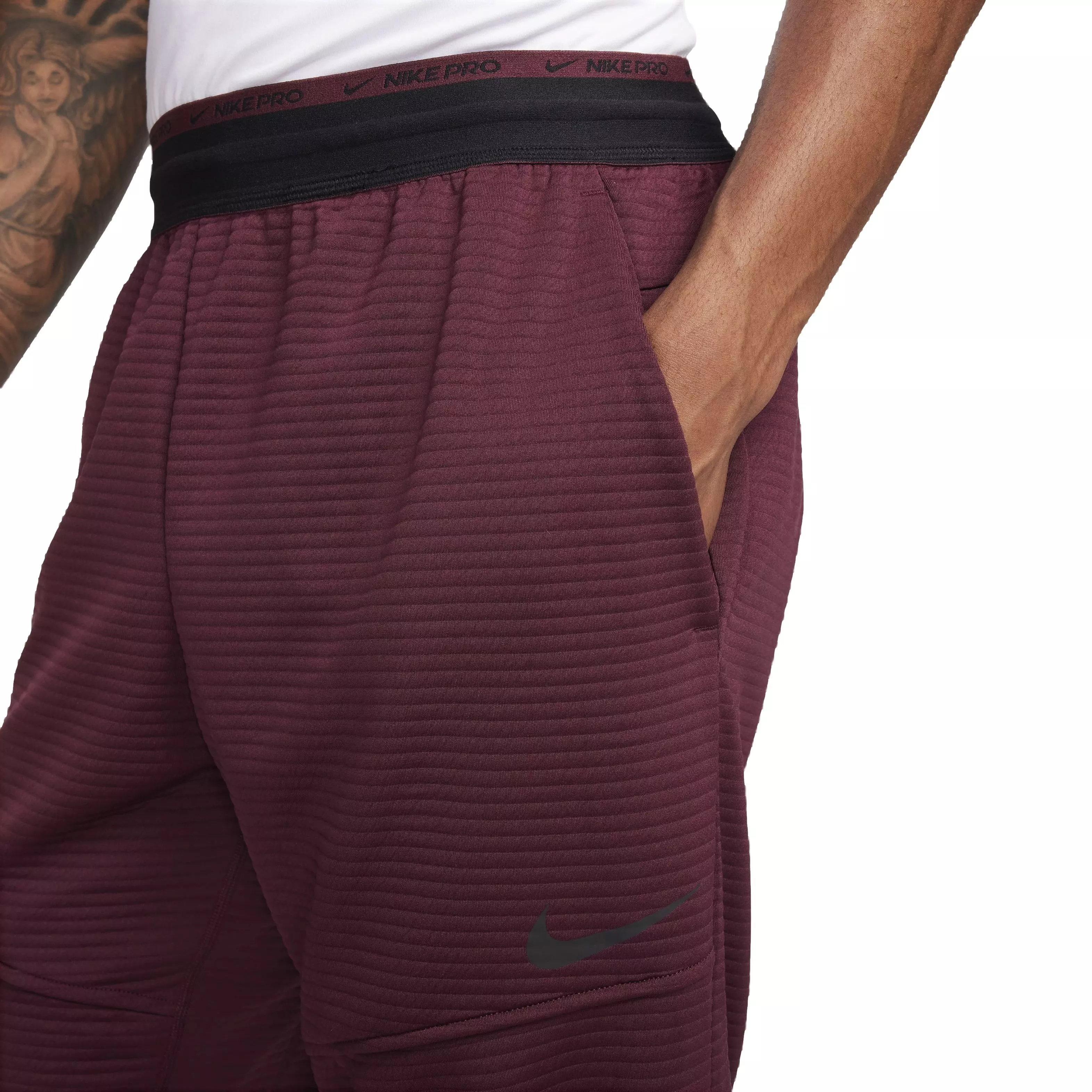 Nike Men's NPC Dri-FIT Fleece Fitness Trousers -Maroon - MAROON