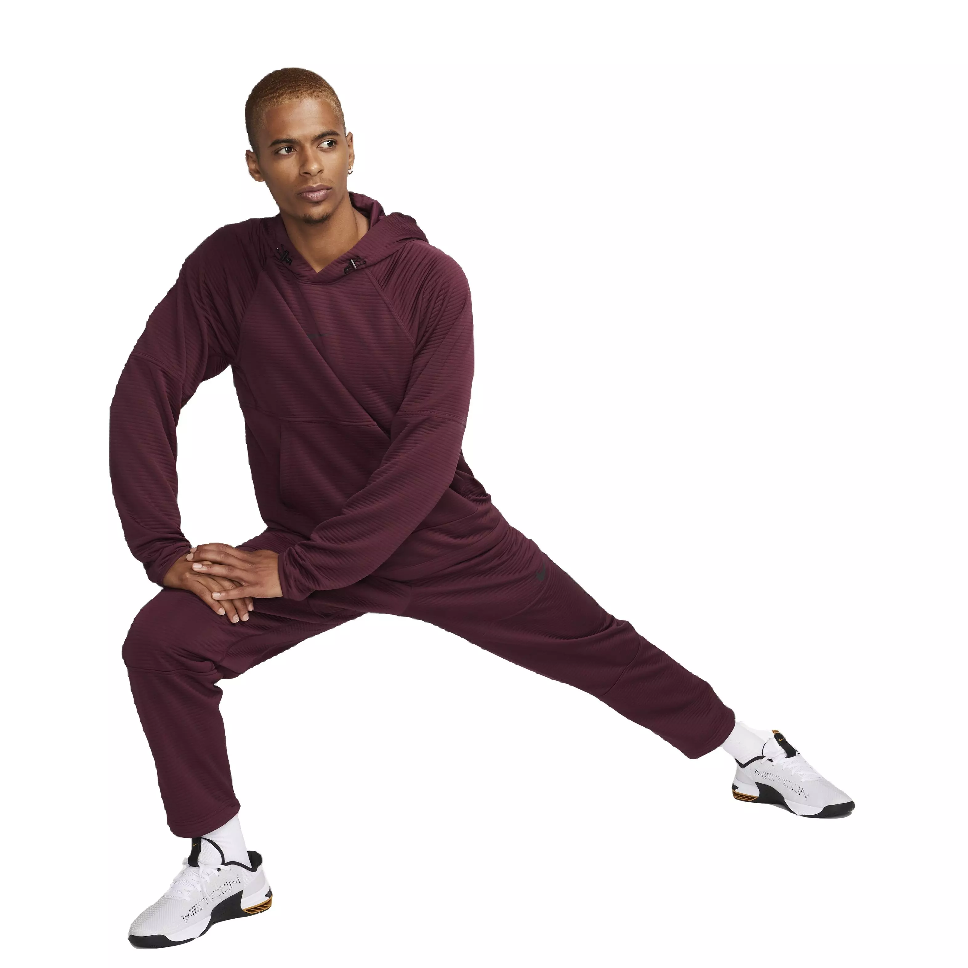 Nike Men's NPC Dri-FIT Fleece Fitness Trousers -Maroon - MAROON