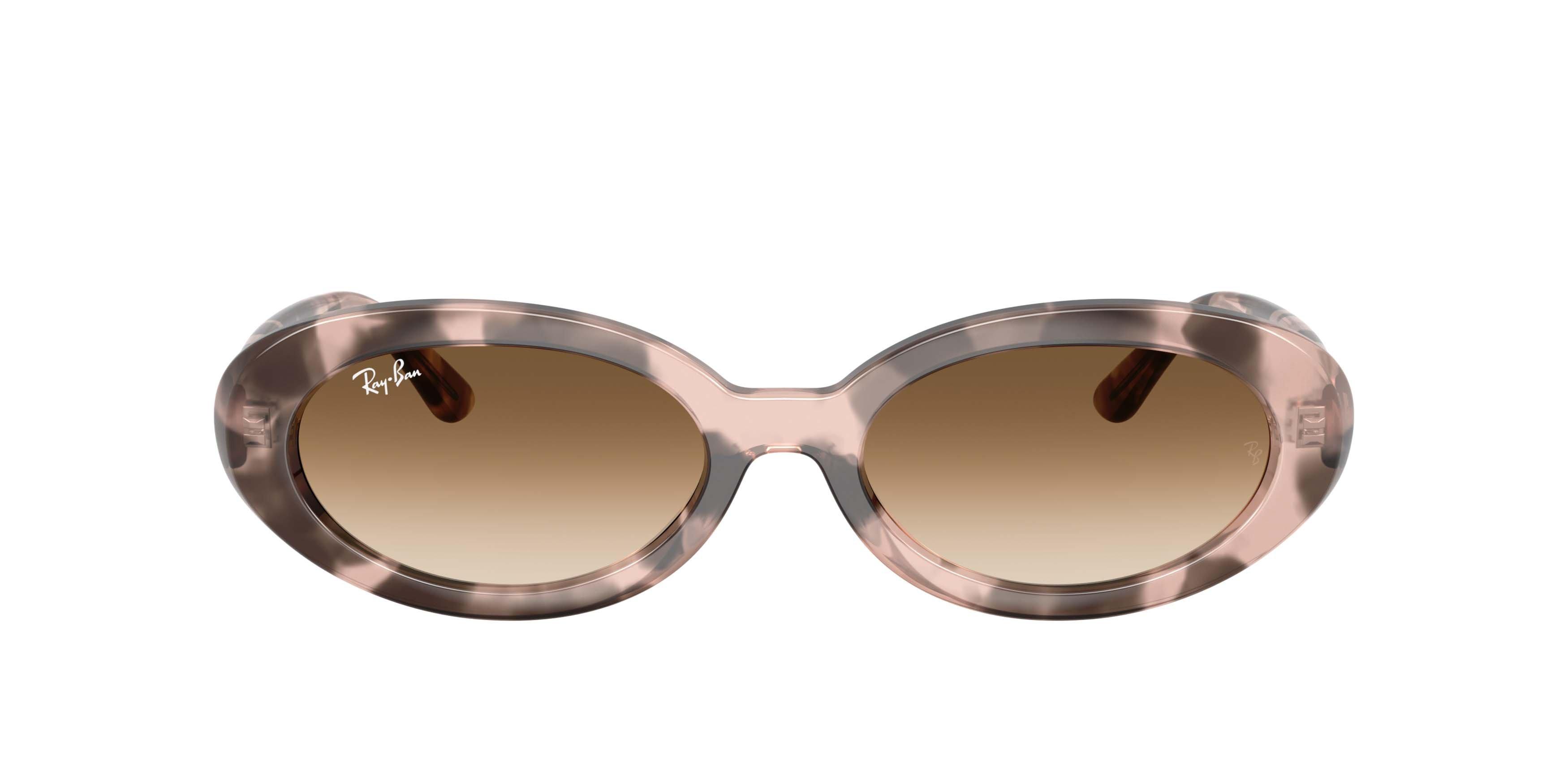 Ray-Ban RB2223 Clear Gradient Brown Sunglasses &ndash; Polished Opal Pink Havana - PINK/BROWN Thumbnail View 2