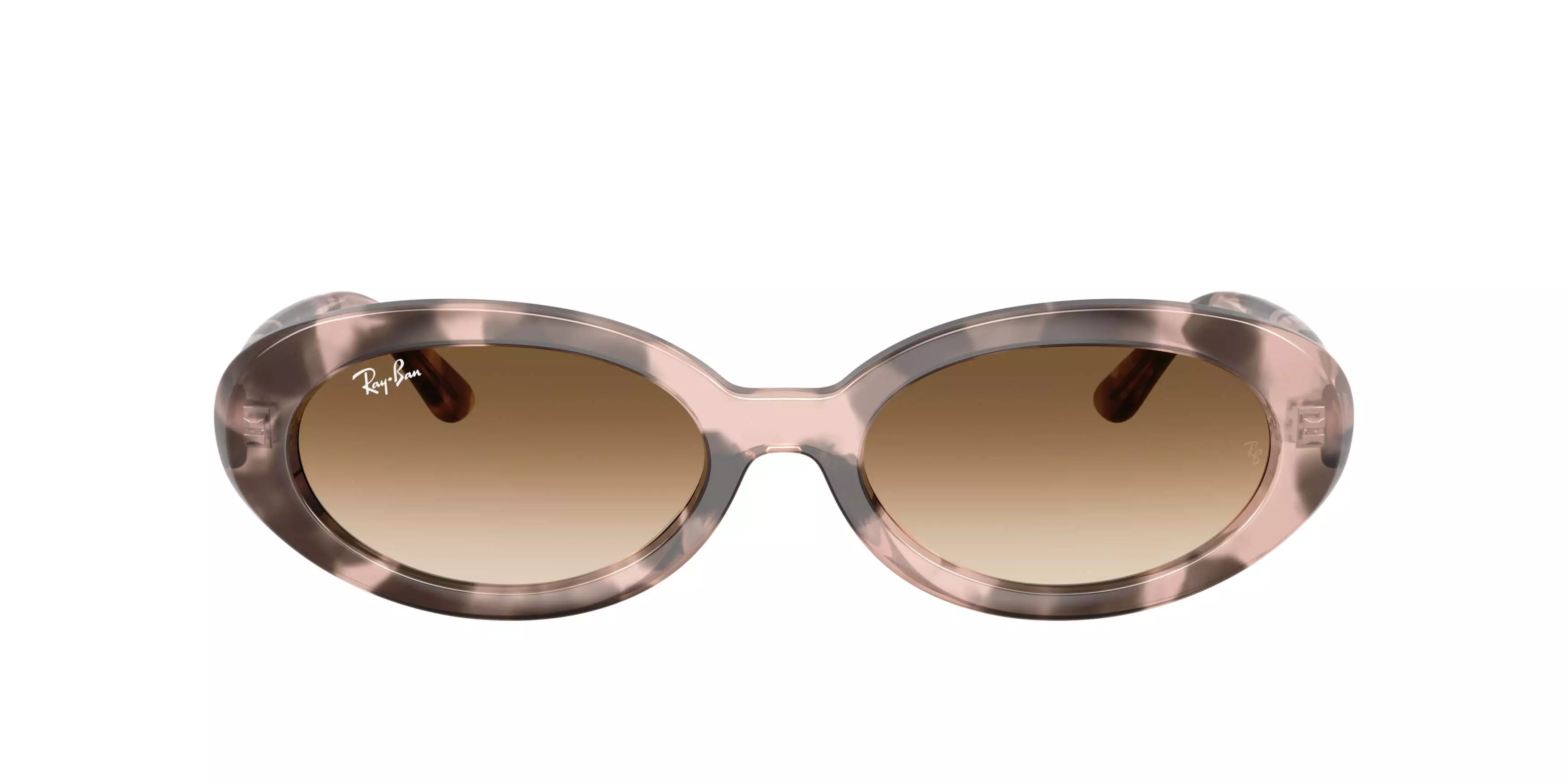 Ray-Ban RB2223 Clear Gradient Brown Sunglasses &ndash; Polished Opal Pink Havana - PINK/BROWN
