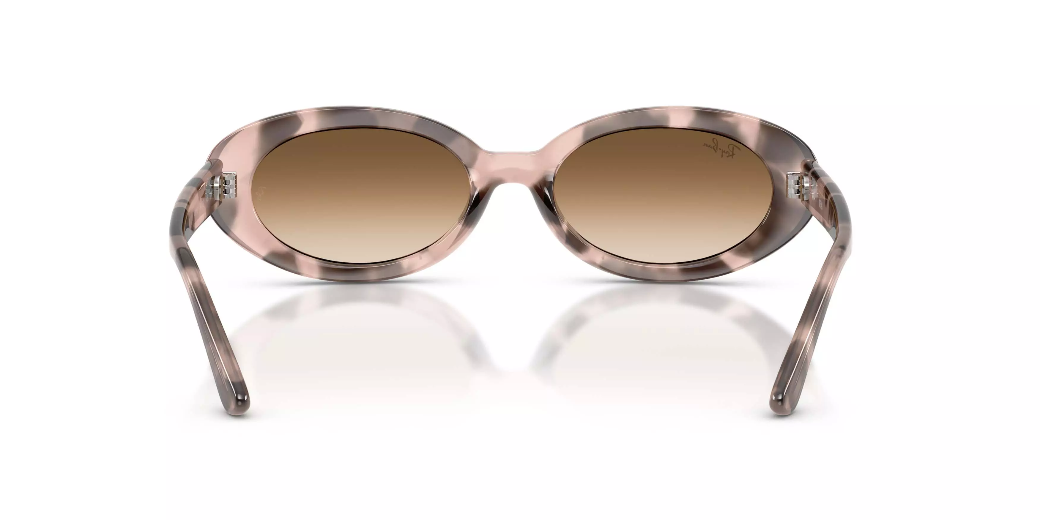Ray-Ban RB2223 Clear Gradient Brown Sunglasses &ndash; Polished Opal Pink Havana - PINK/BROWN