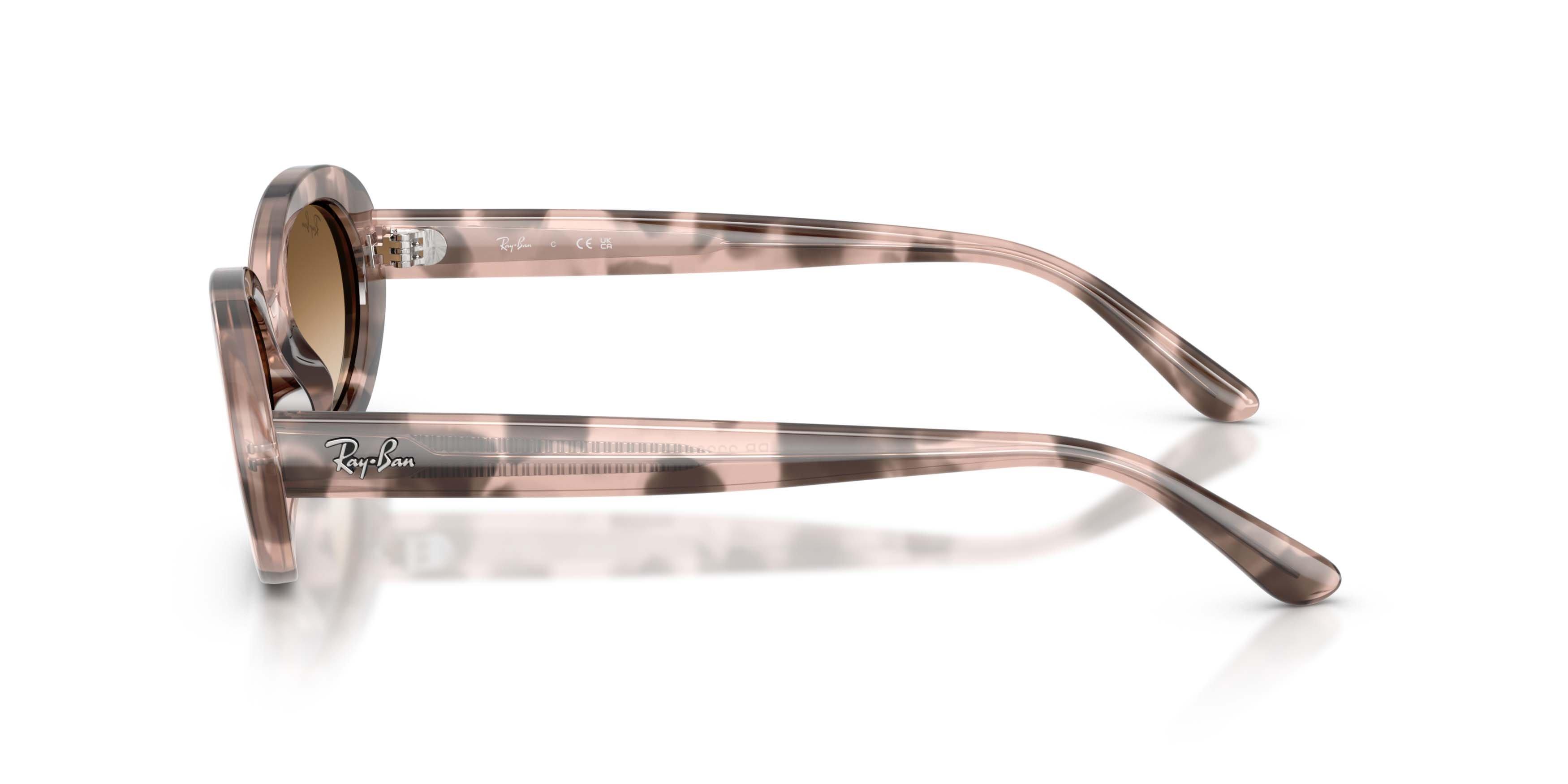 Ray-Ban RB2223 Clear Gradient Brown Sunglasses &ndash; Polished Opal Pink Havana - PINK/BROWN Thumbnail View 5