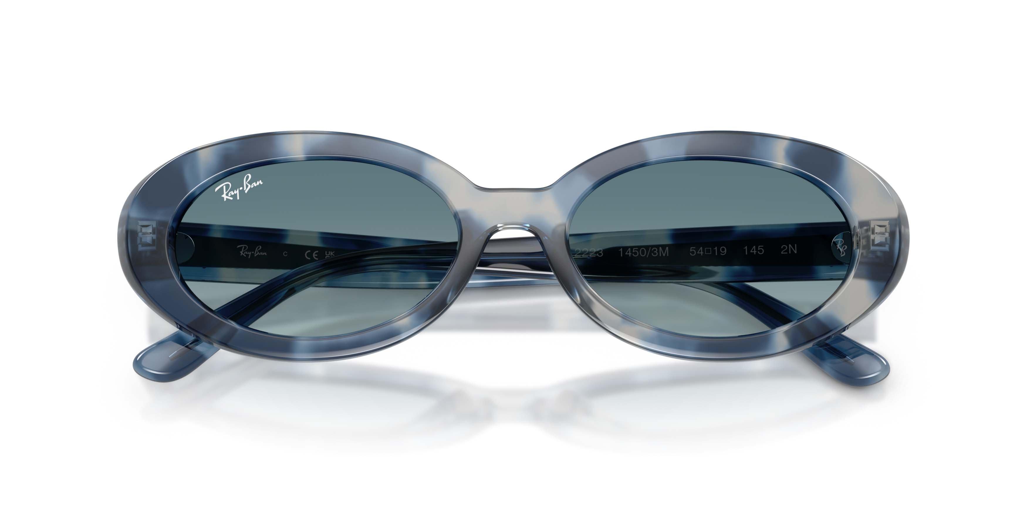 Ray-Ban RB2223 Blue Gradient Grey Sunglasses &ndash; Polished Opal Blue Havana - BLUE Thumbnail View 4