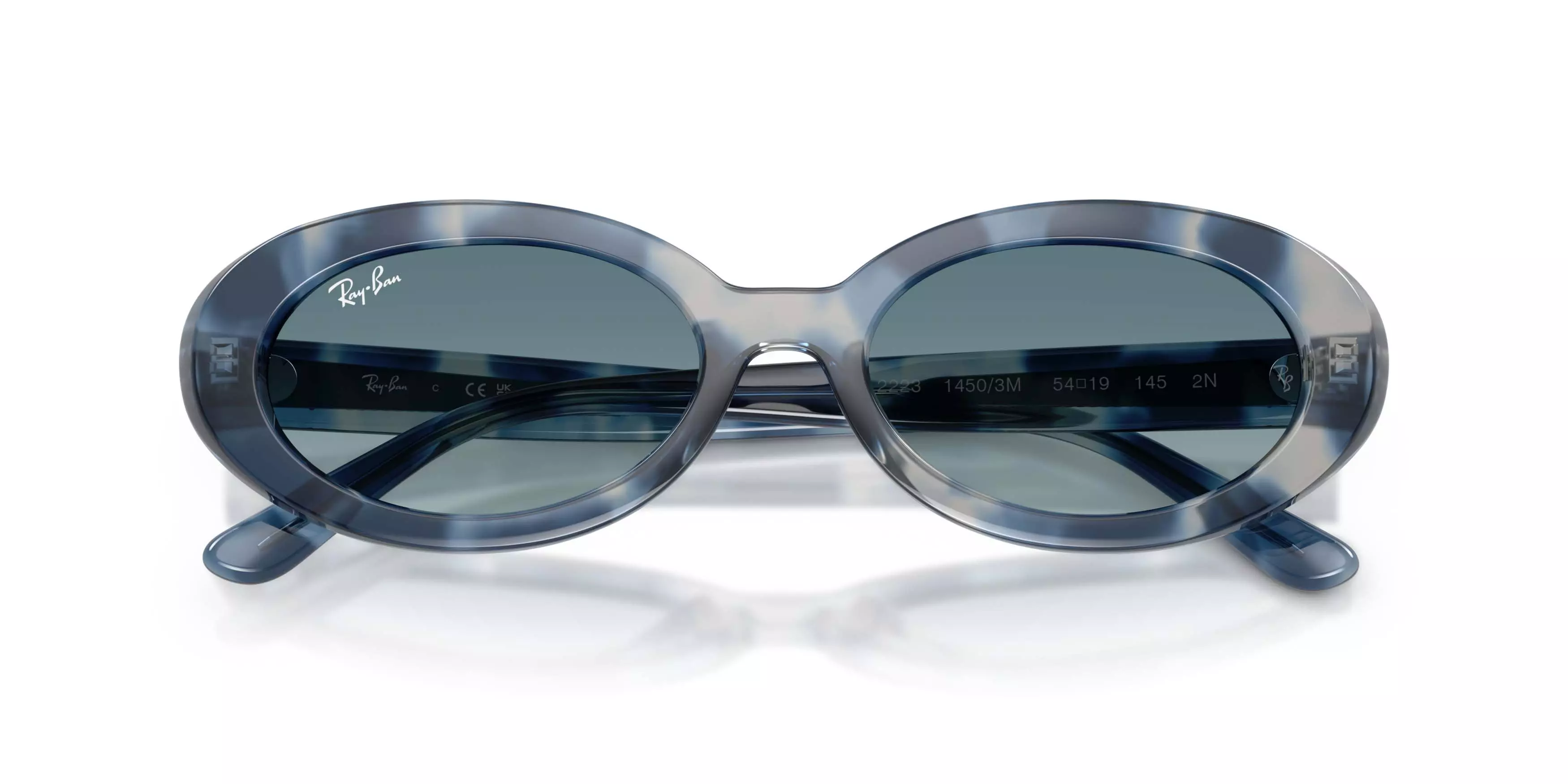 Ray-Ban RB2223 Blue Gradient Grey Sunglasses &ndash; Polished Opal Blue Havana - BLUE