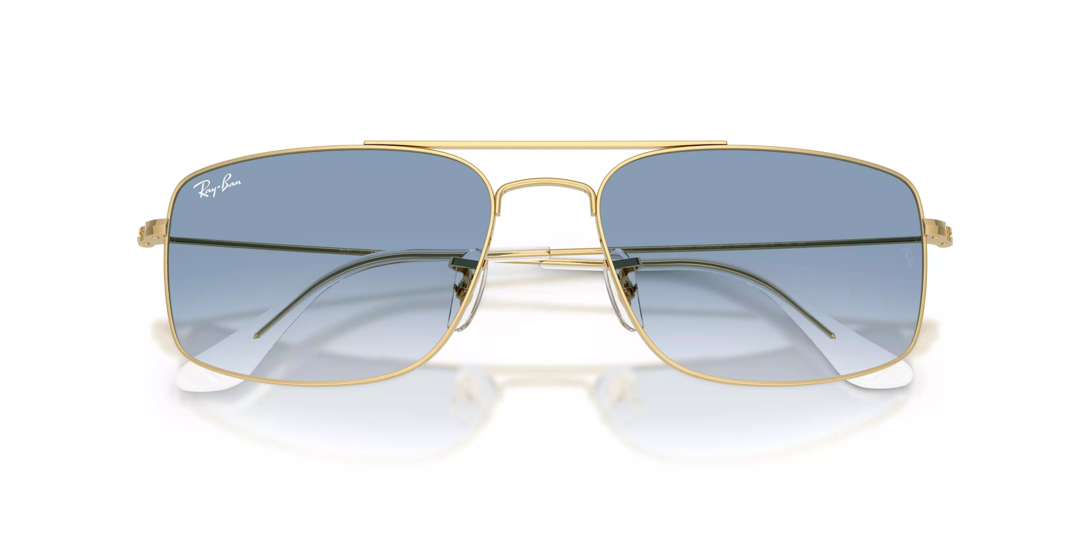 Ray-Ban Explorer III Clear Gradient Blue Sunglasses &ndash; Polished Arista Gold - GOLD/BLUE