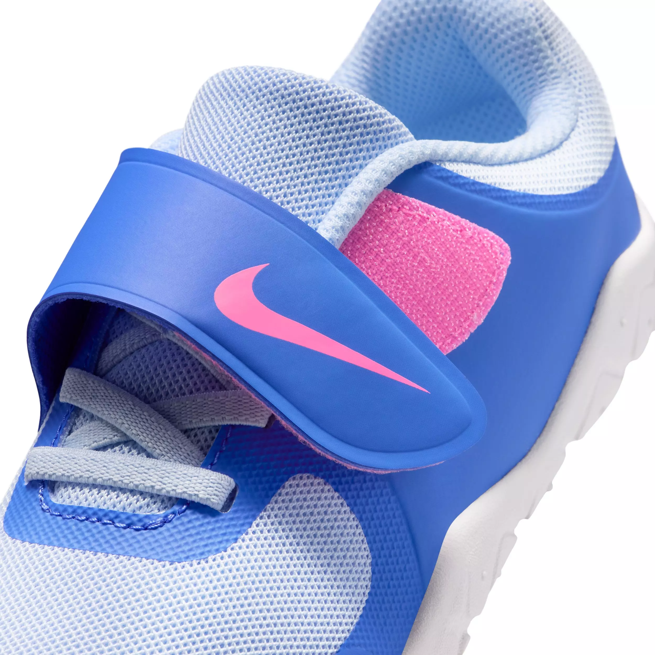 Nike Swoosh 1 Essential "Medium Blue/Hydrogen Blue/Summit White/Pink Glow" Preschool Boys' Shoe - MD BLUE/BLUE/WHITE/PINK