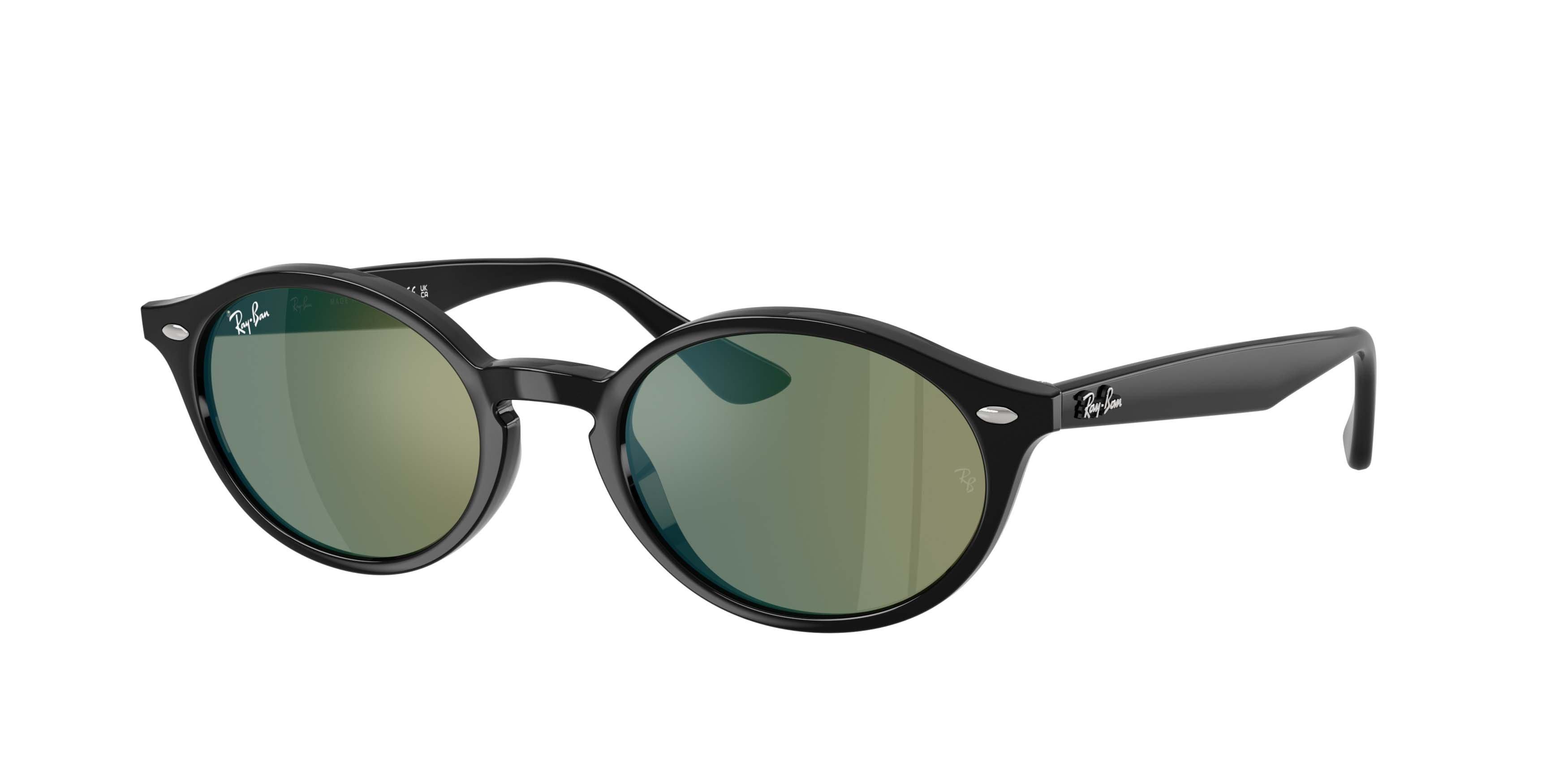 Ray-Ban RB4315 Grey Mirror Blue Green Sunglasses &ndash; Black - BLACK/BLUE Thumbnail View 1