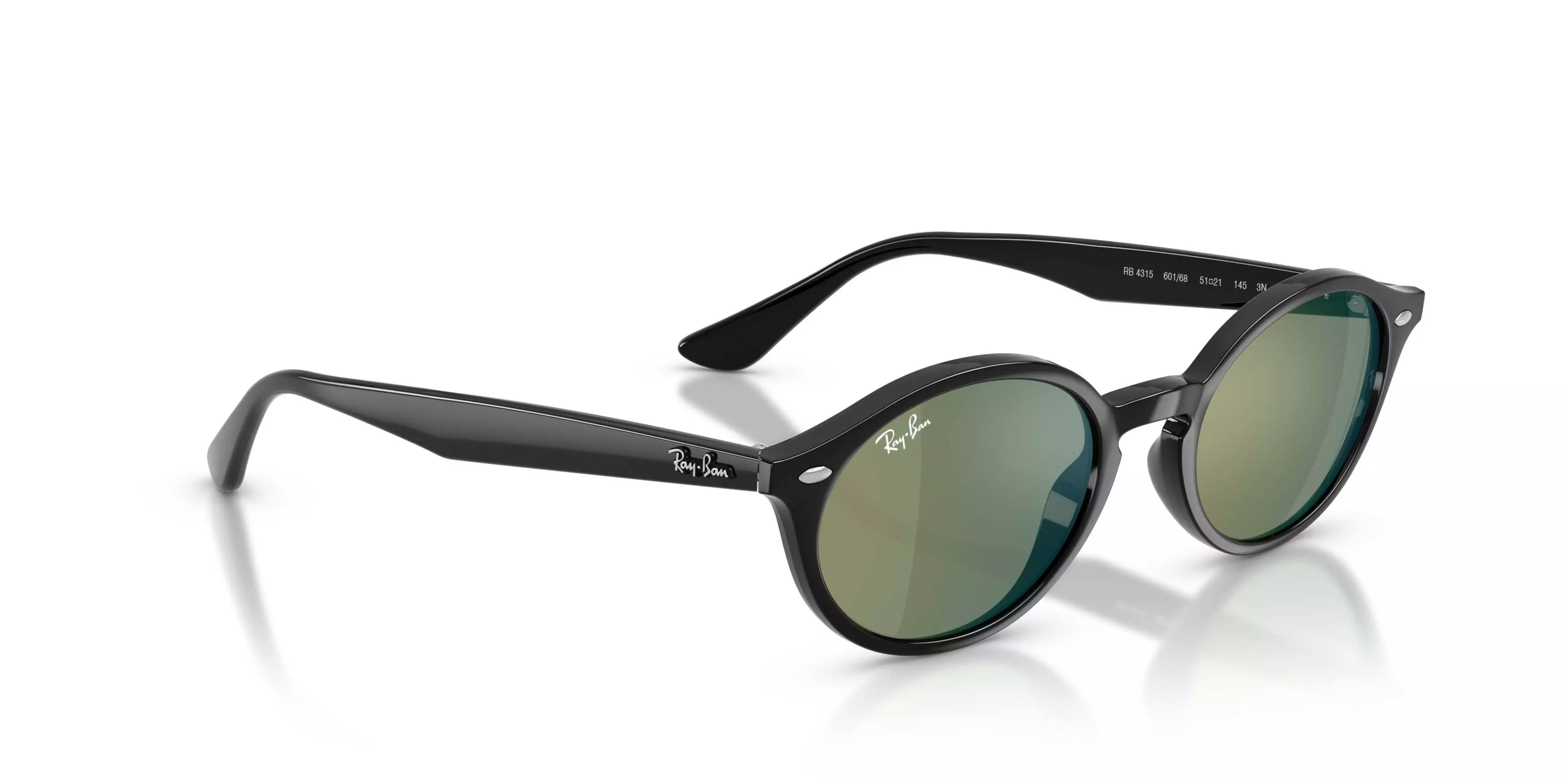 Ray-Ban RB4315 Grey Mirror Blue Green Sunglasses &ndash; Black - BLACK/BLUE