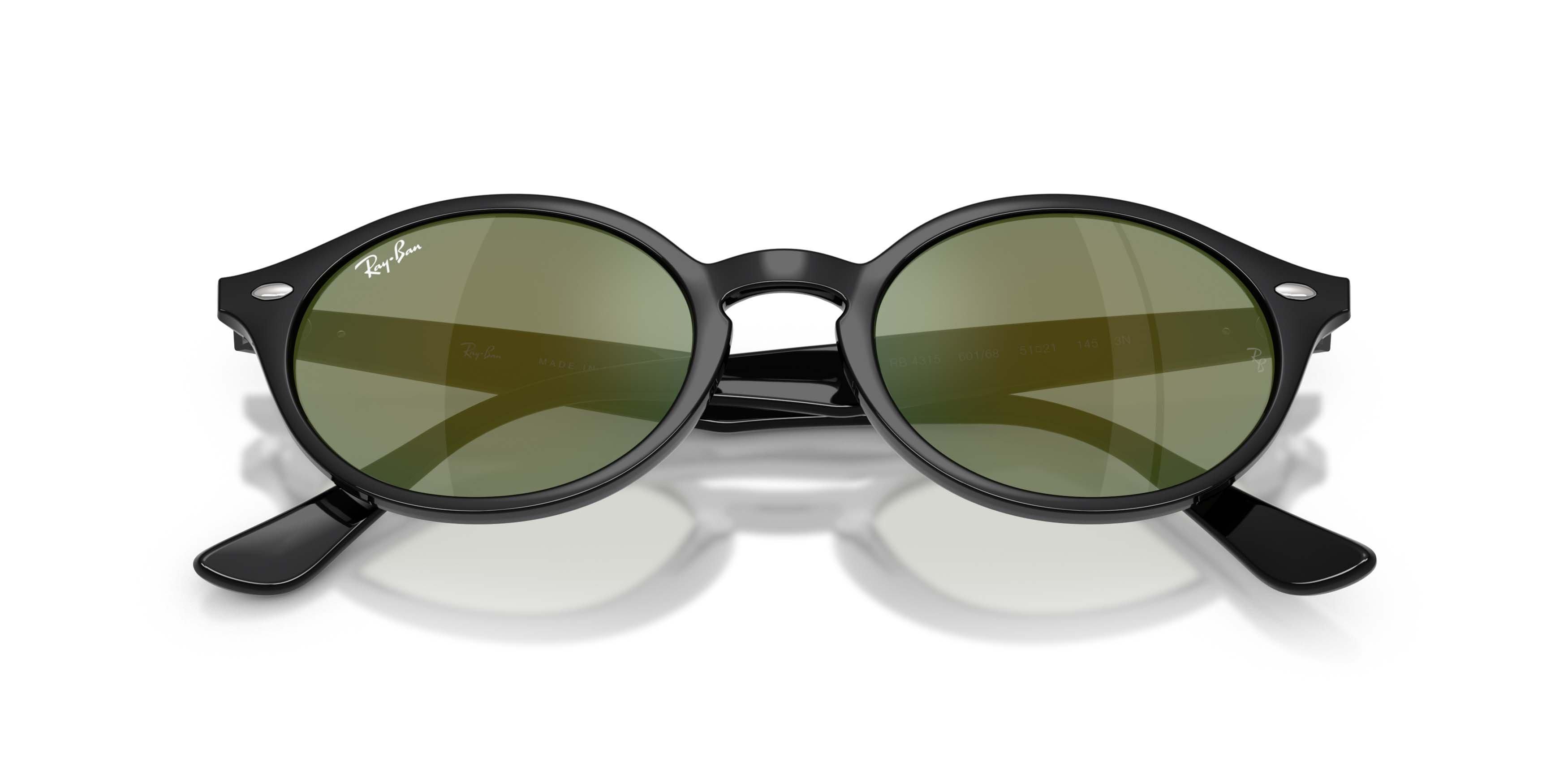 Ray-Ban RB4315 Grey Mirror Blue Green Sunglasses &ndash; Black - BLACK/BLUE Thumbnail View 5