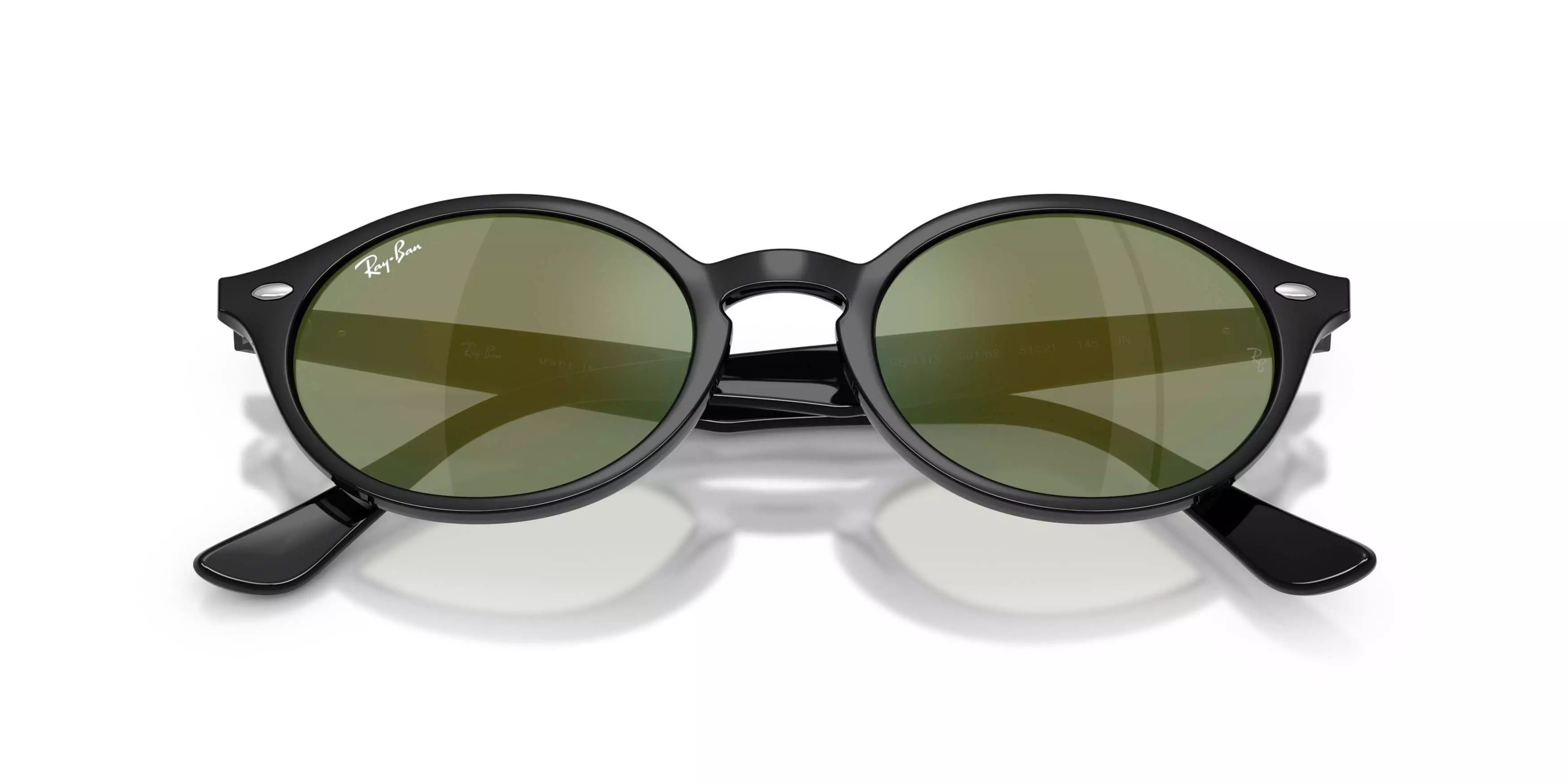 Ray-Ban RB4315 Grey Mirror Blue Green Sunglasses &ndash; Black - BLACK/BLUE