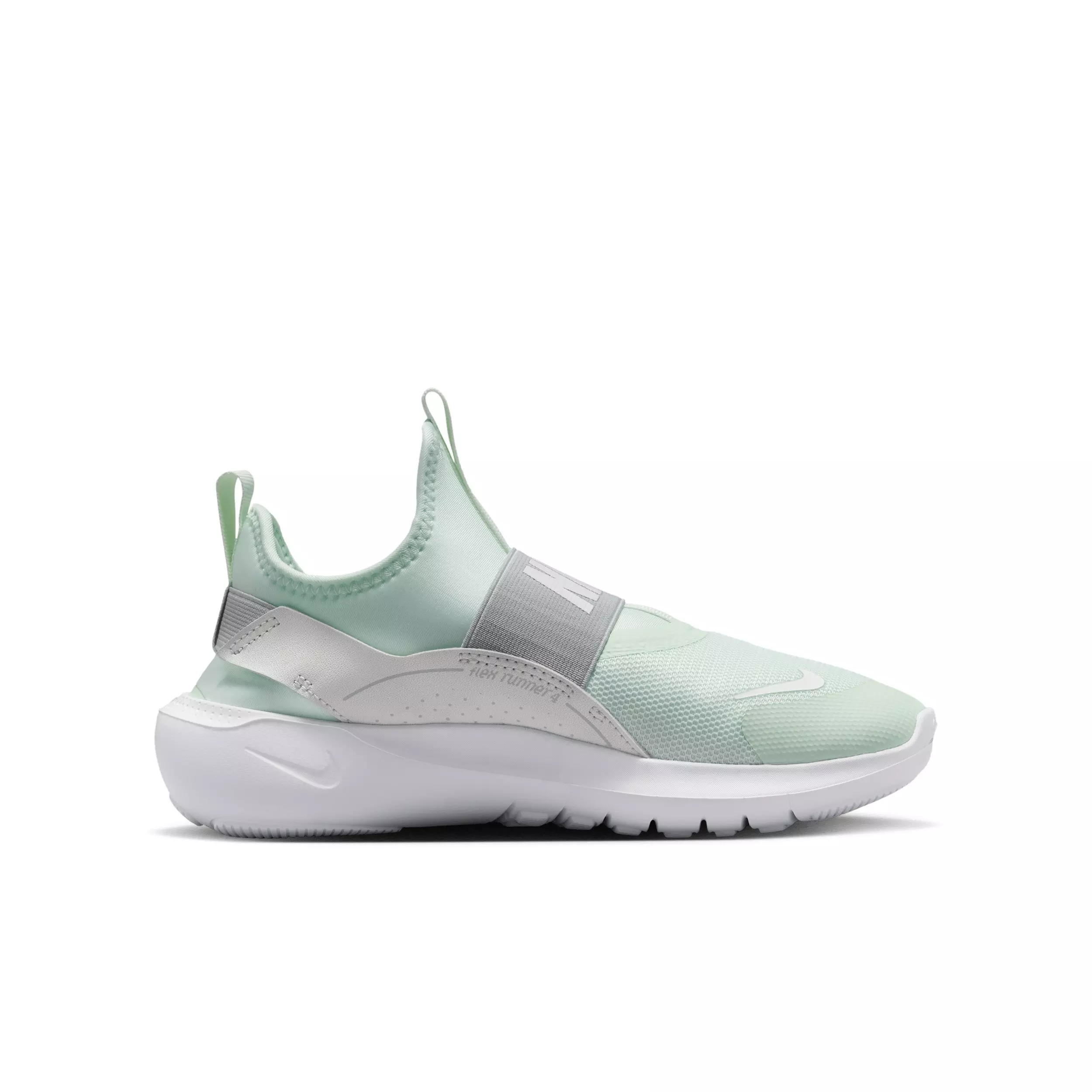 Nike Flex Runner 4 "Barely Green/Photon Dust/White/Light Silver" Grade School Boys' Running Shoe - GREEN/DUST/WHITE/LT SILVER