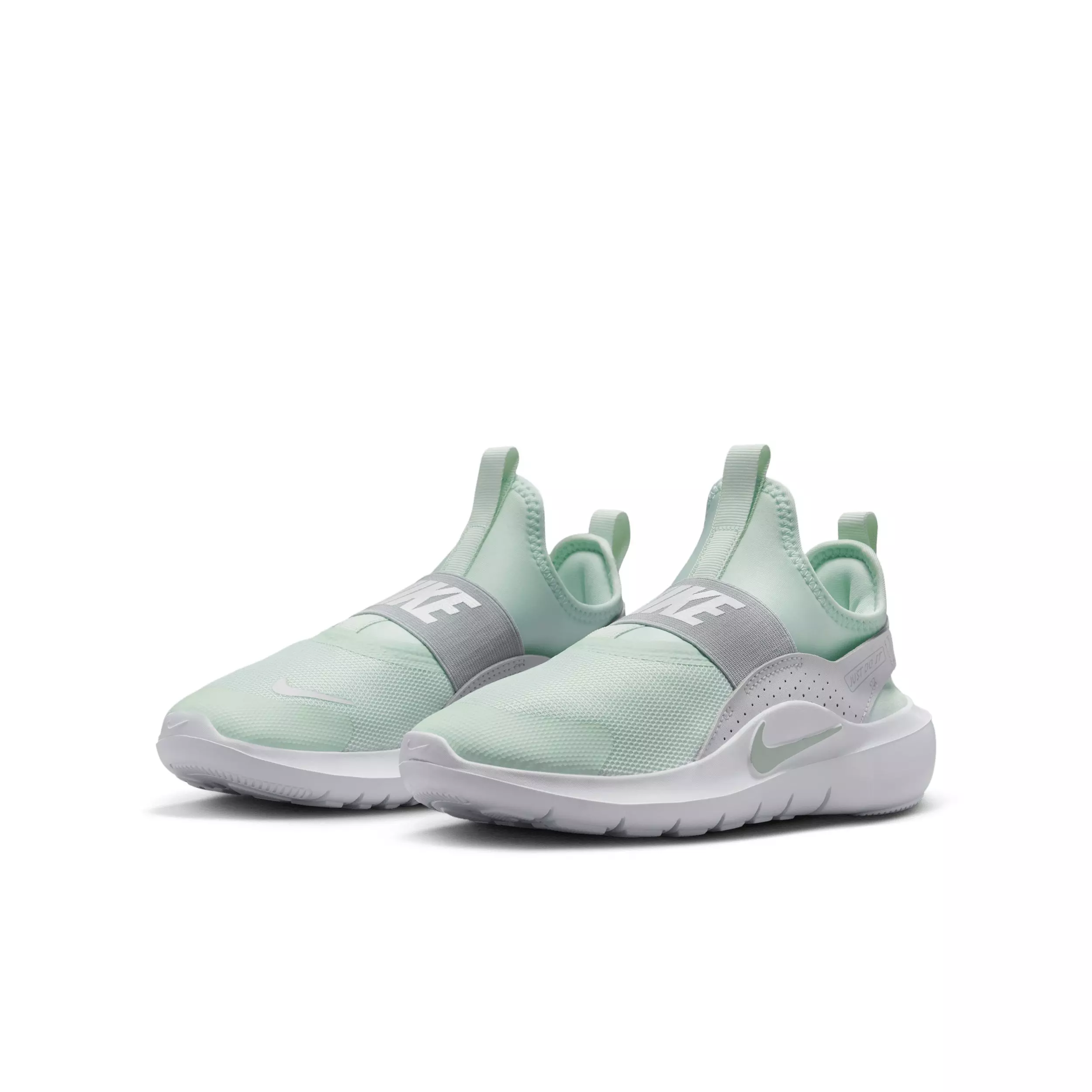 Nike Flex Runner 4 "Barely Green/Photon Dust/White/Light Silver" Grade School Boys' Running Shoe - GREEN/DUST/WHITE/LT SILVER