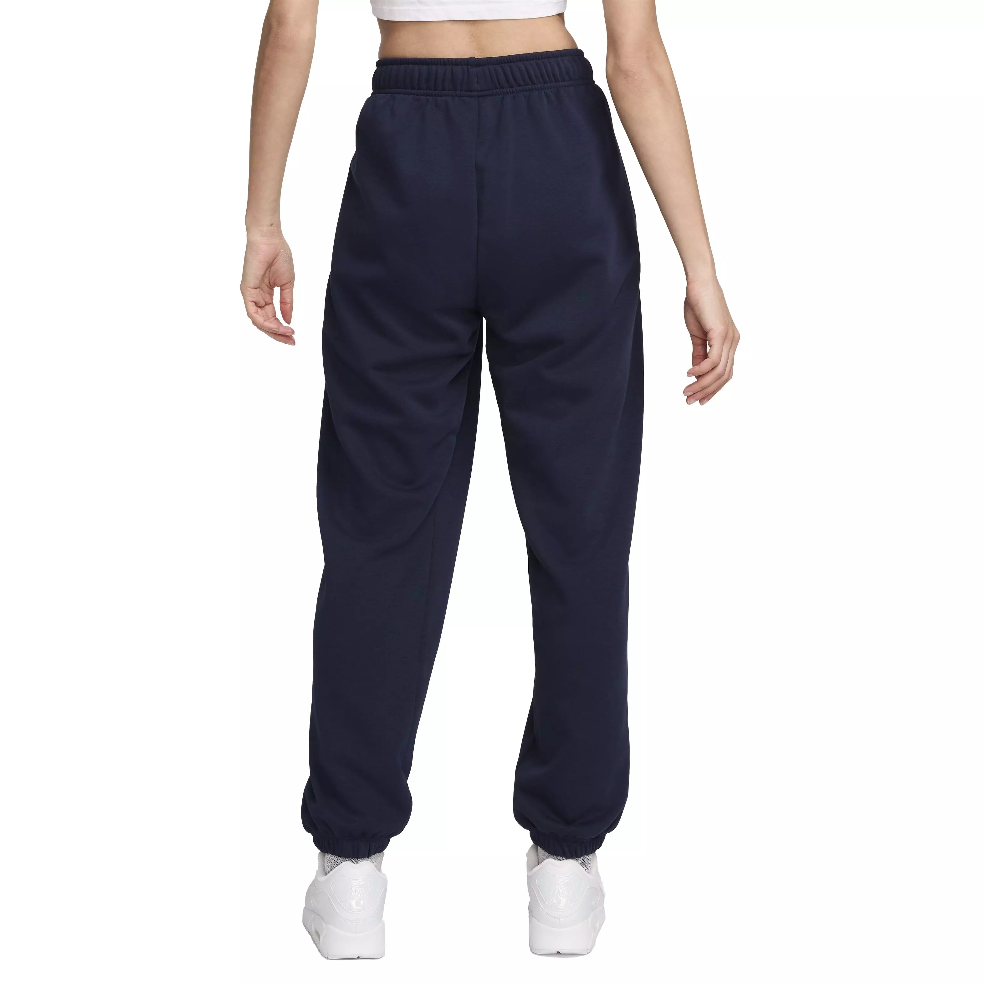 Nike Women's Sportswear Club Fleece Mid-Rise Oversized Sweatpants - NAVY