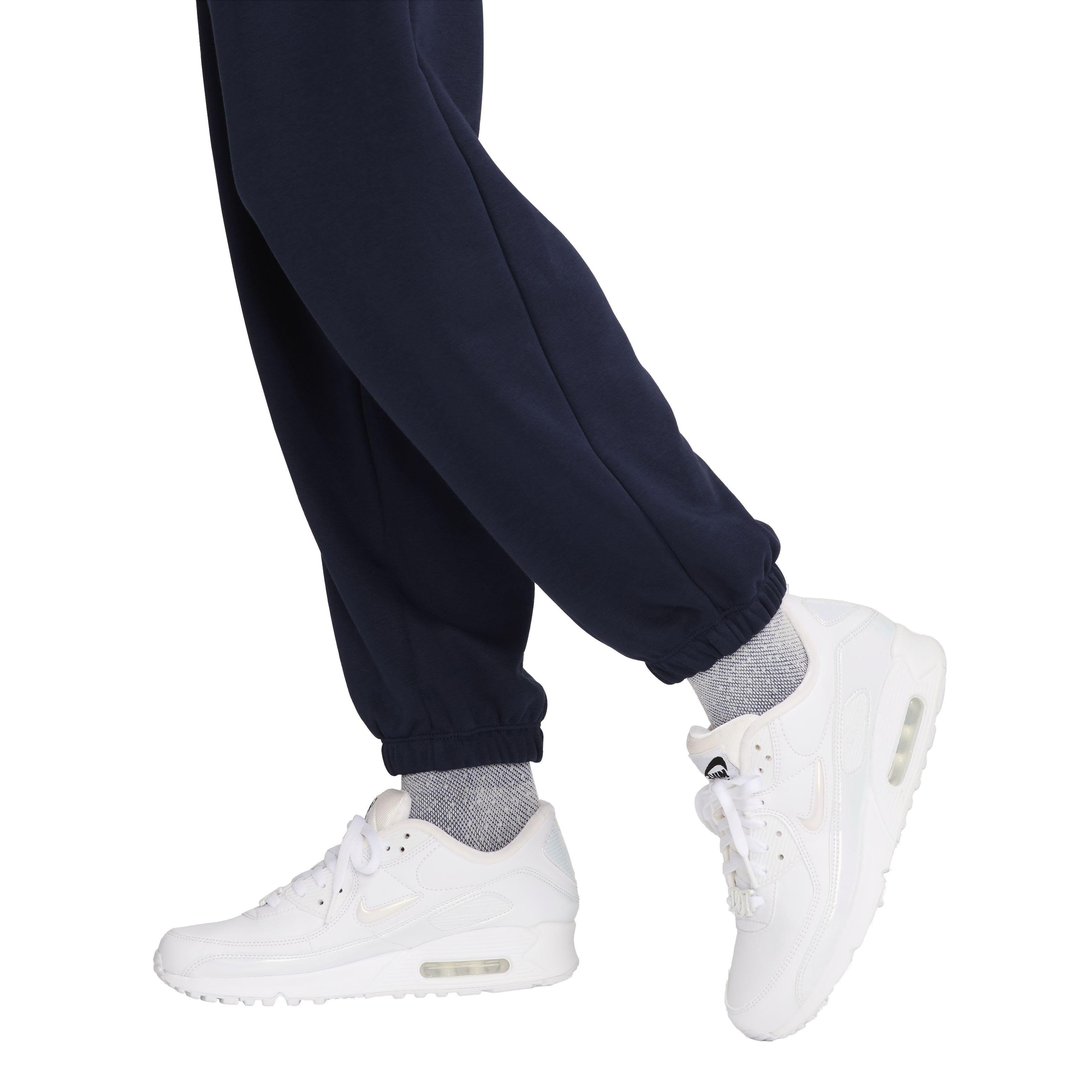 Nike Women's Sportswear Club Fleece Mid-Rise Oversized Sweatpants - NAVY Thumbnail View 4
