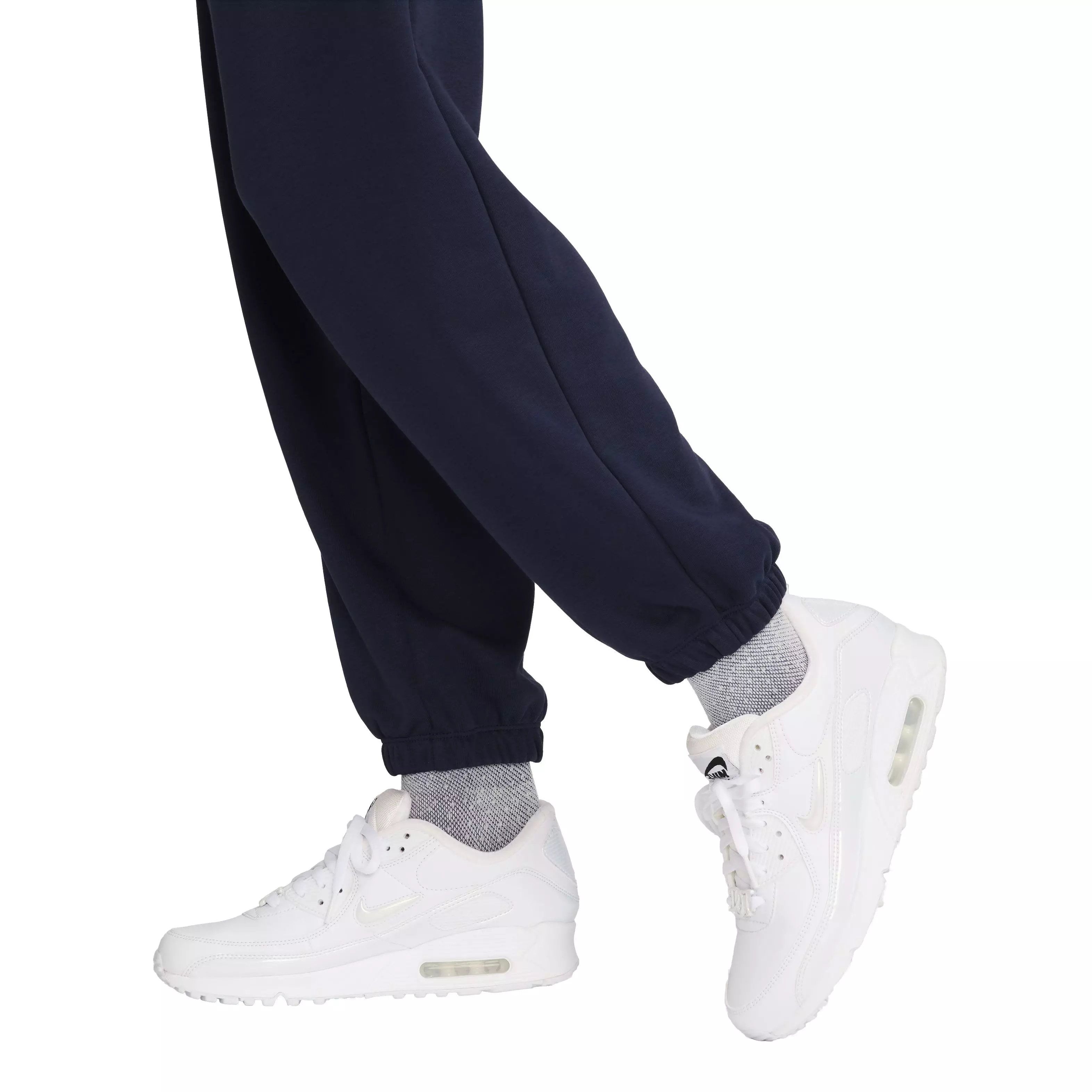 Nike Women's Sportswear Club Fleece Mid-Rise Oversized Sweatpants - NAVY
