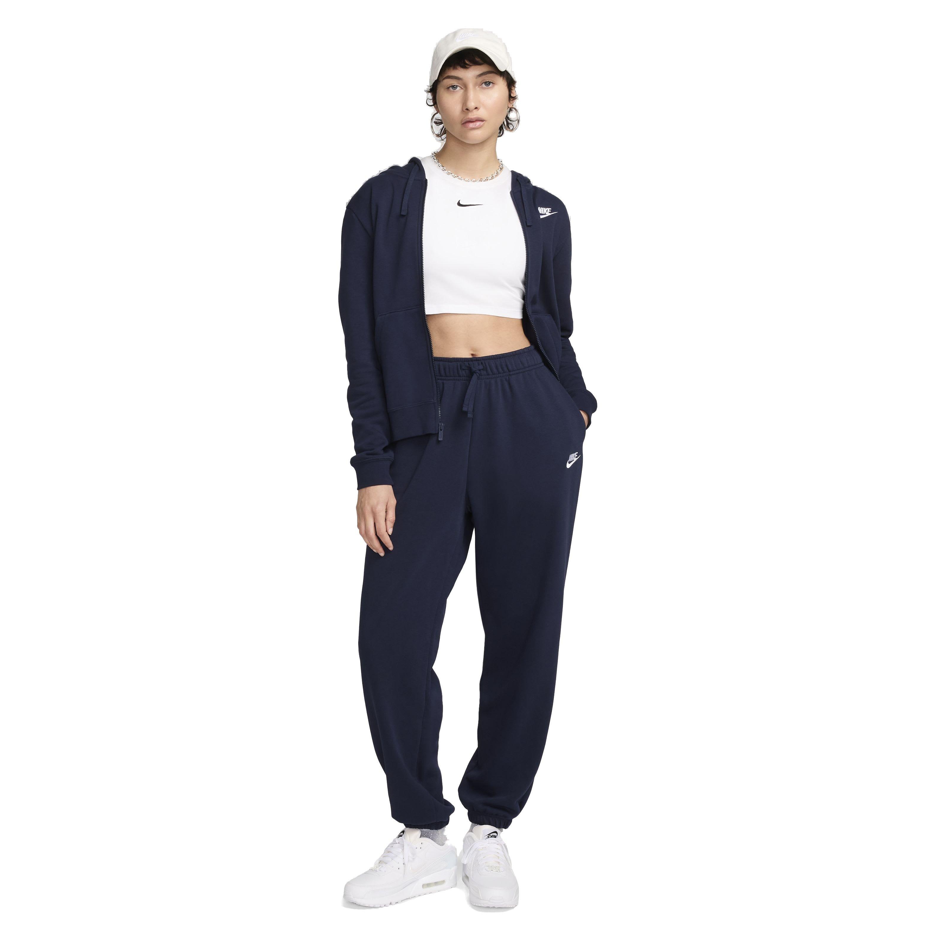 Nike Women's Sportswear Club Fleece Mid-Rise Oversized Sweatpants - NAVY Thumbnail View 5