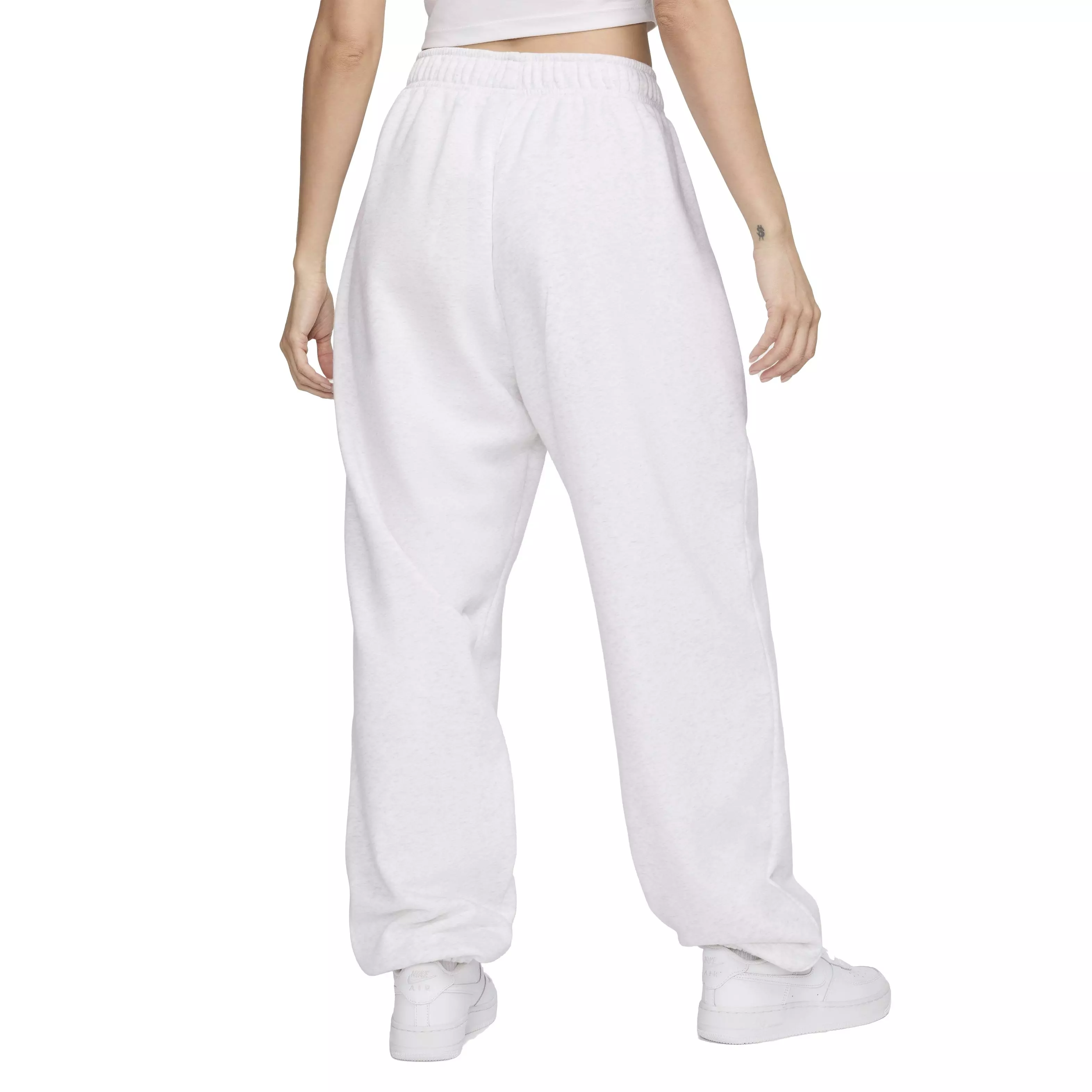 Nike Women's Sportswear Club Fleece Mid-Rise Oversized Sweatpants - WHITE