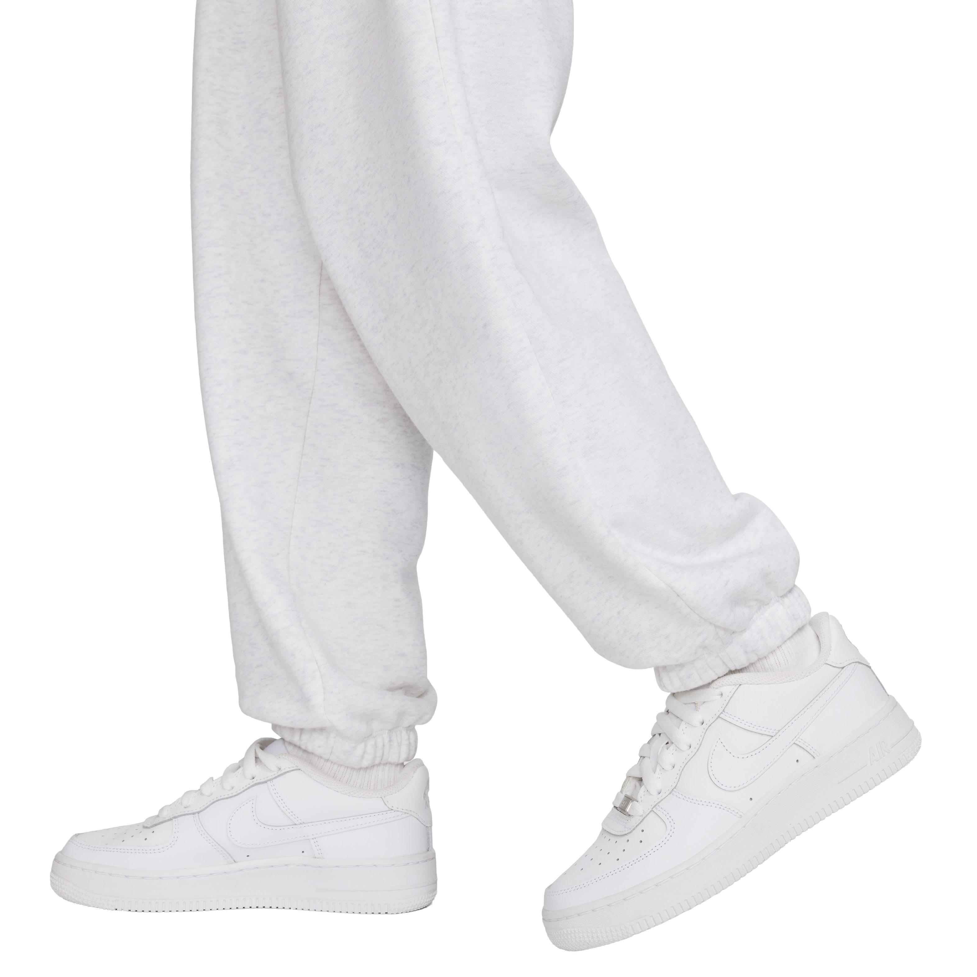 Nike Women's Sportswear Club Fleece Mid-Rise Oversized Sweatpants - WHITE Thumbnail View 4