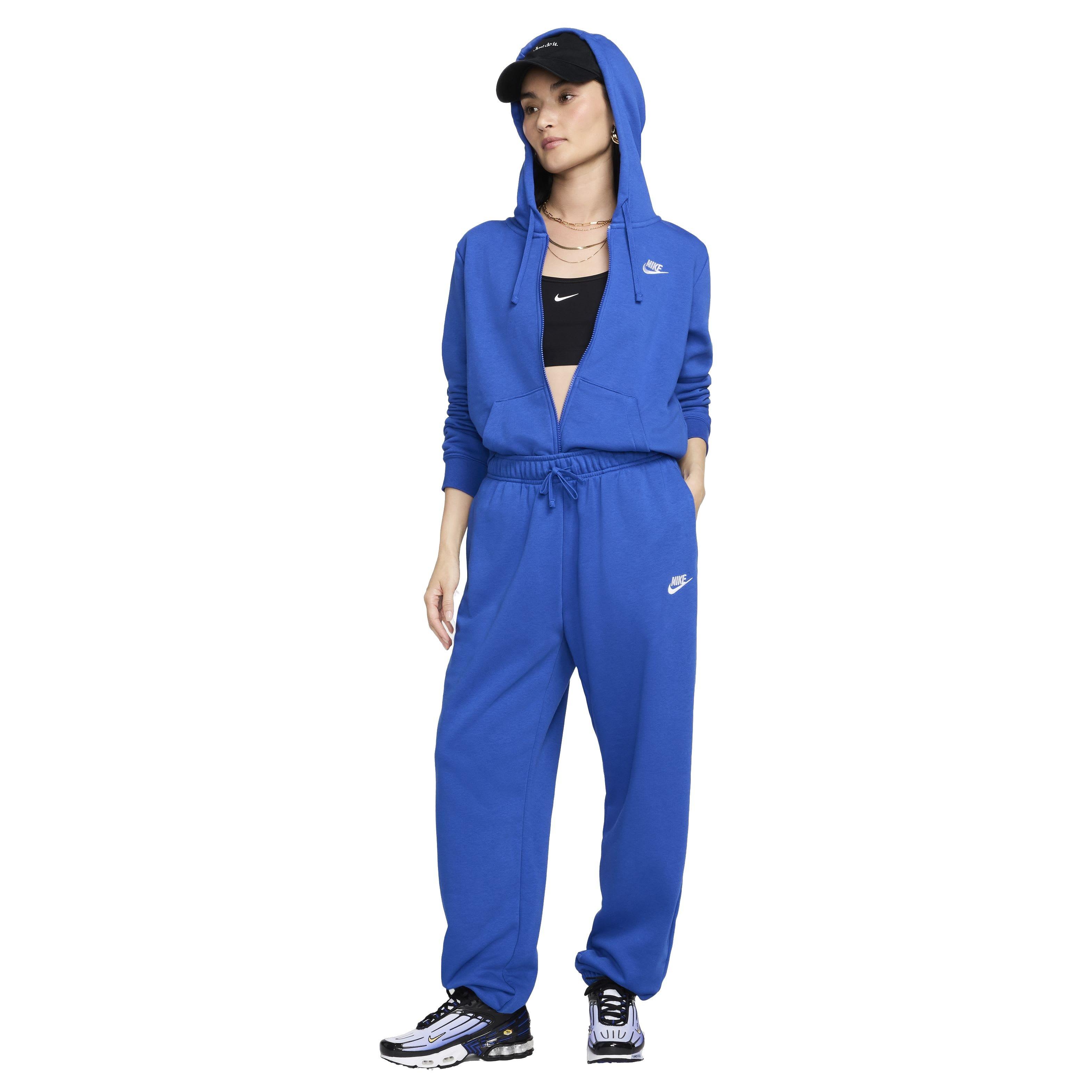 Nike Women's Sportswear Club Fleece Mid-Rise Oversized Sweatpants - BLUE Thumbnail View 5