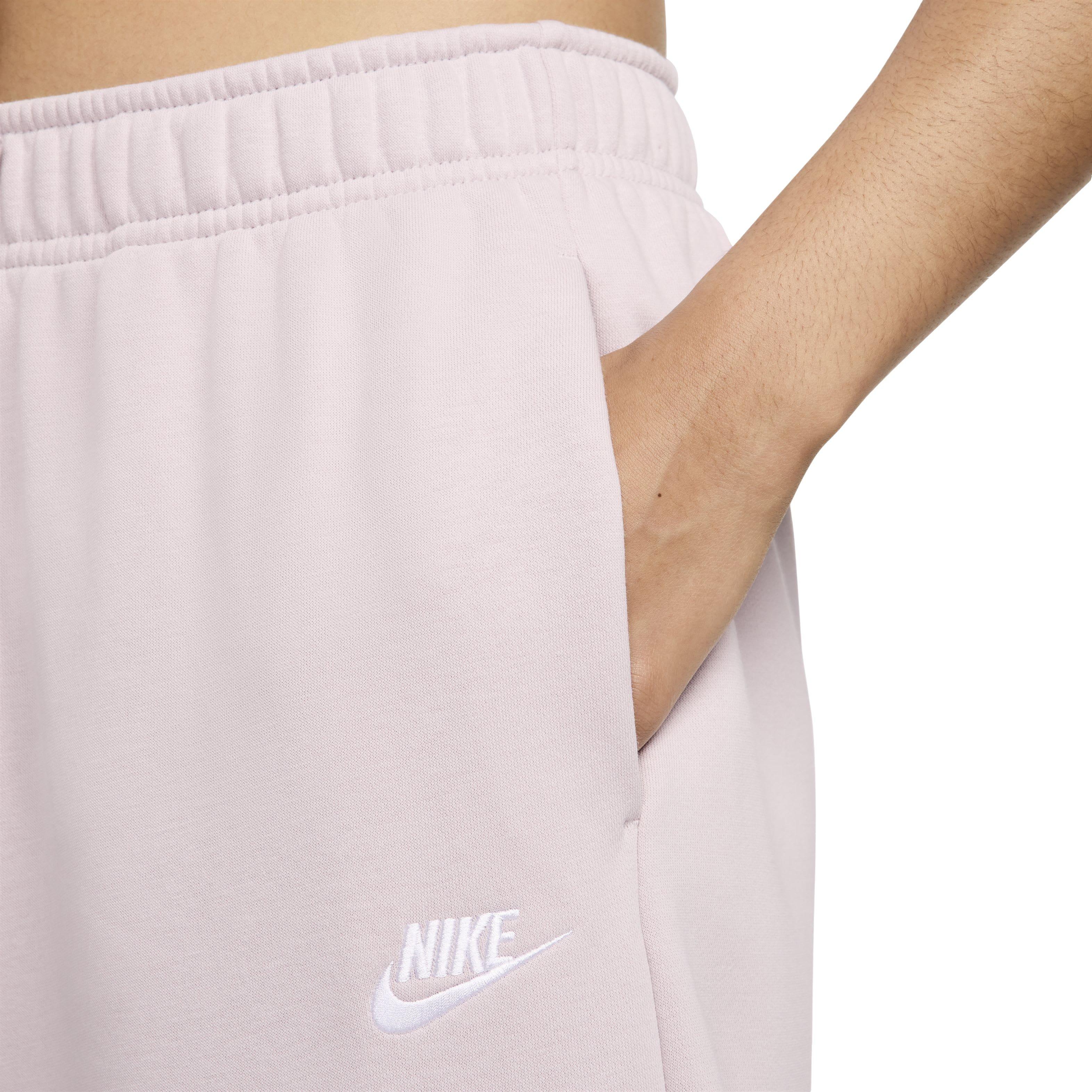 Nike Women's Sportswear Club Fleece Mid-Rise Oversized Sweatpants - LIGHT PURPLE Thumbnail View 3