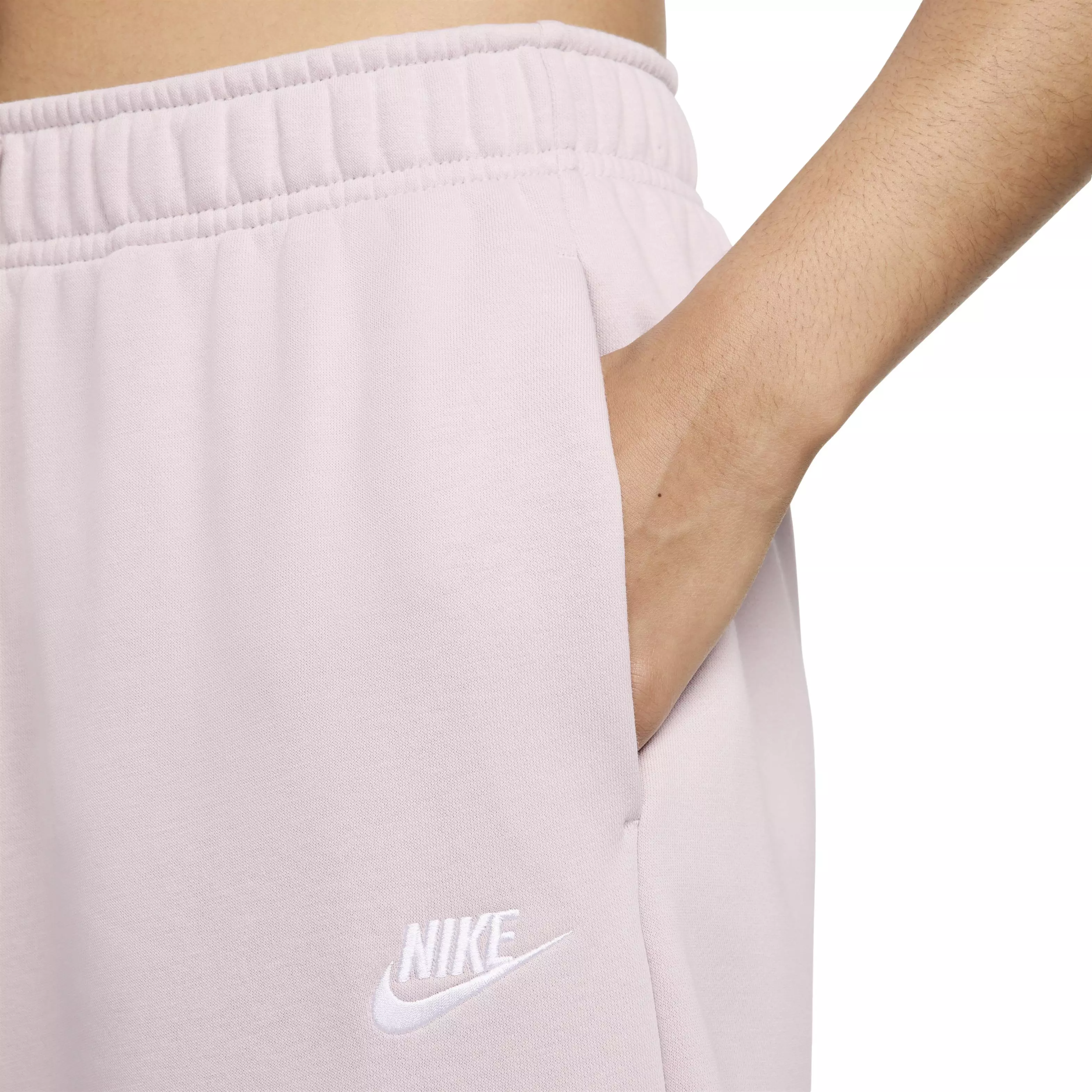 Nike Women's Sportswear Club Fleece Mid-Rise Oversized Sweatpants - LIGHT PURPLE
