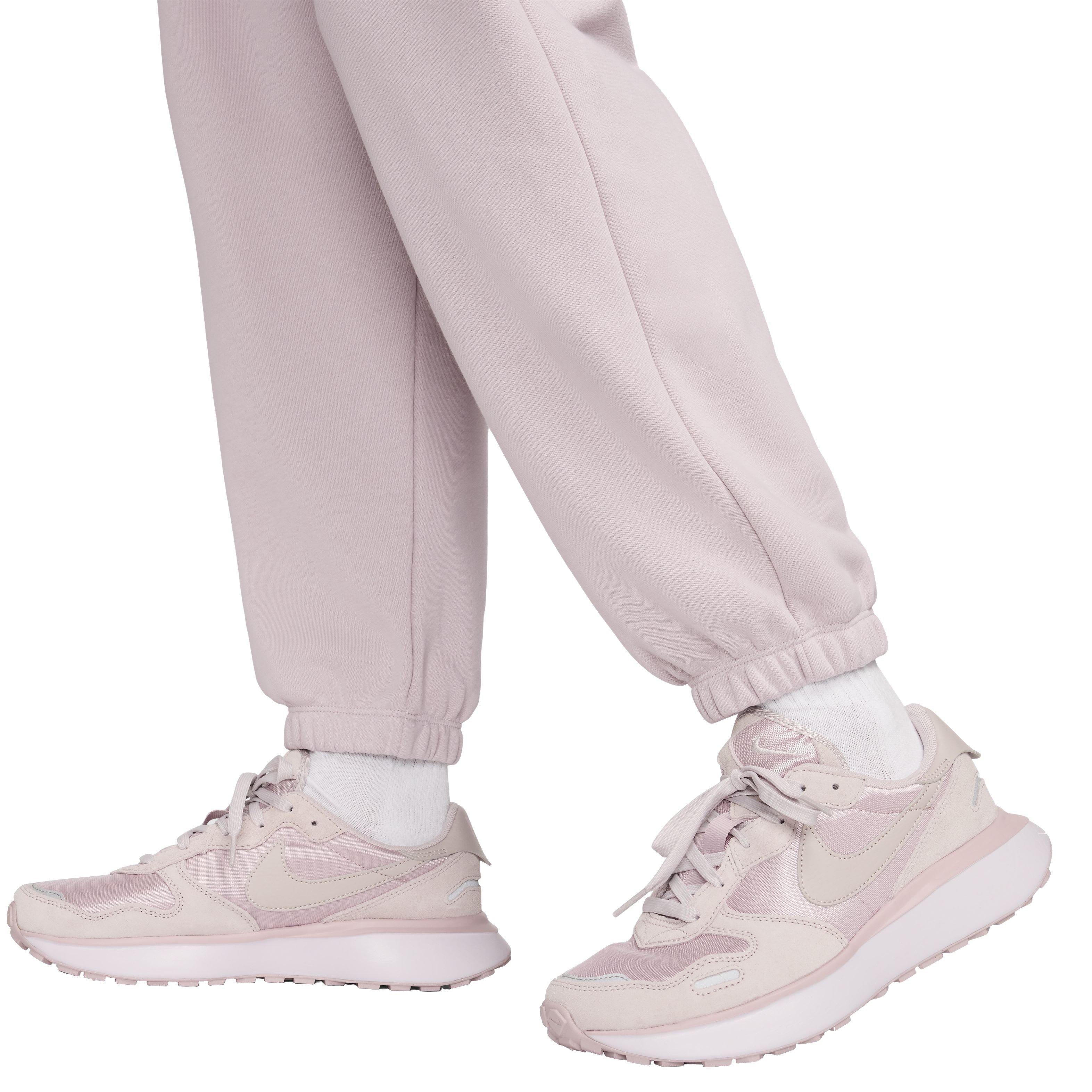 Nike Women's Sportswear Club Fleece Mid-Rise Oversized Sweatpants - LIGHT PURPLE Thumbnail View 4