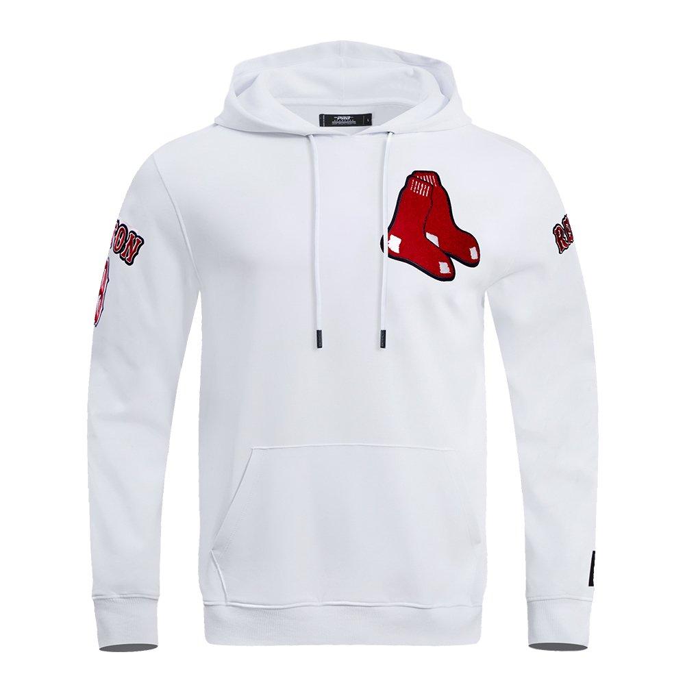 Pro Standard Men's MLB Boston Red Sox Chenille Pullover Hoodie - WHITE Thumbnail View 1