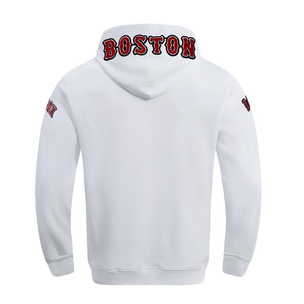 Pro Standard Men's MLB Boston Red Sox Chenille Pullover Hoodie - WHITE Thumbnail View 2