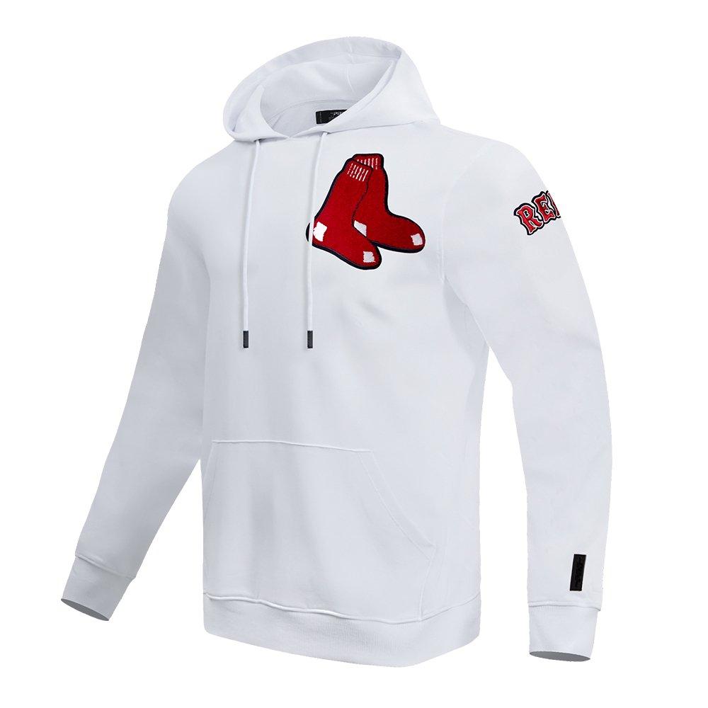 Pro Standard Men's MLB Boston Red Sox Chenille Pullover Hoodie - WHITE Thumbnail View 3