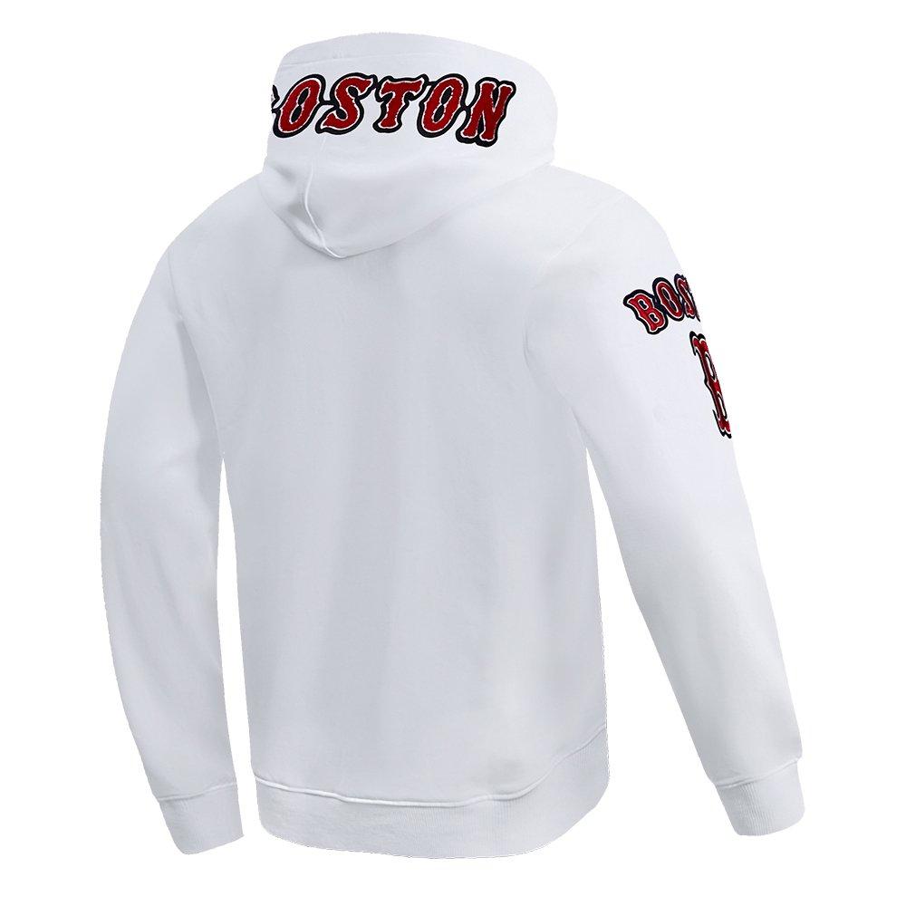 Pro Standard Men's MLB Boston Red Sox Chenille Pullover Hoodie - WHITE Thumbnail View 4