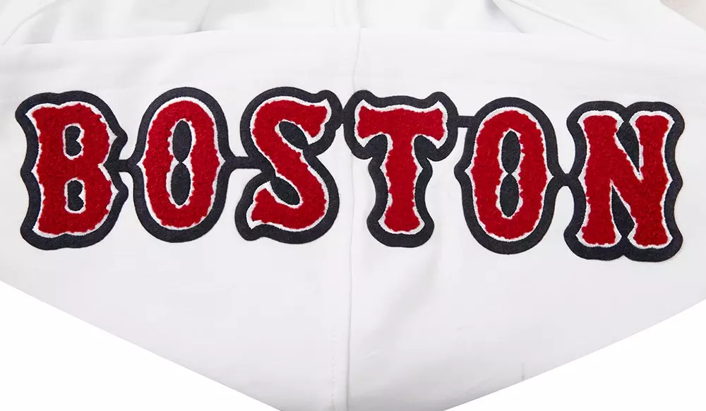 Pro Standard Men's MLB Boston Red Sox Chenille Pullover Hoodie - WHITE
