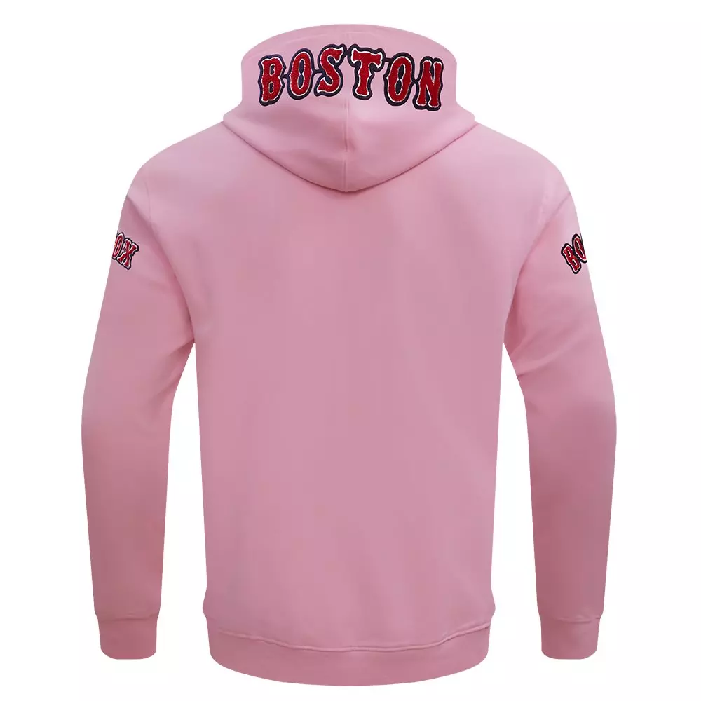 Pro Standard Men's MLB Boston Red Sox Chenille Pullover Hoodie - PINK
