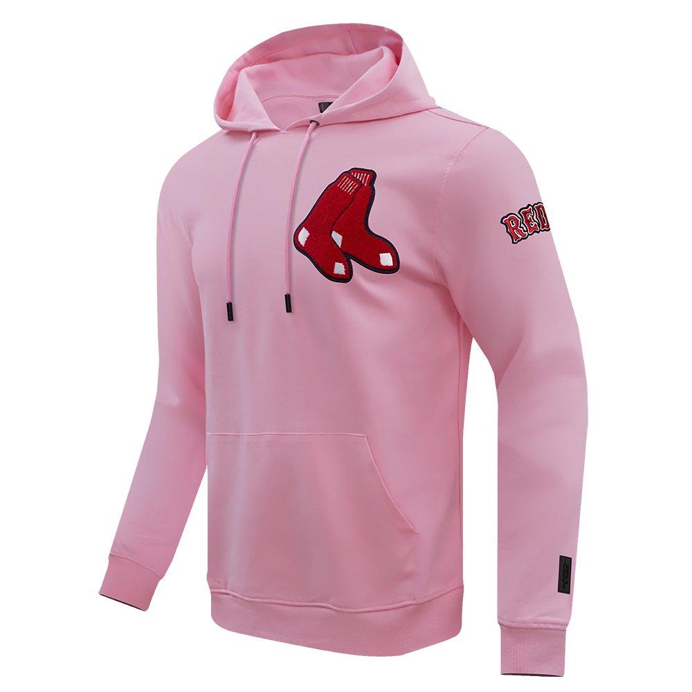 Pro Standard Men's MLB Boston Red Sox Chenille Pullover Hoodie - PINK Thumbnail View 3