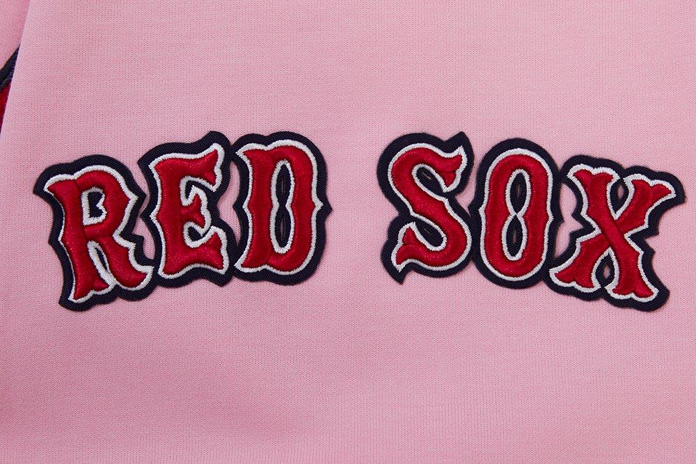 Pro Standard Men's MLB Boston Red Sox Chenille Pullover Hoodie - PINK Thumbnail View 5