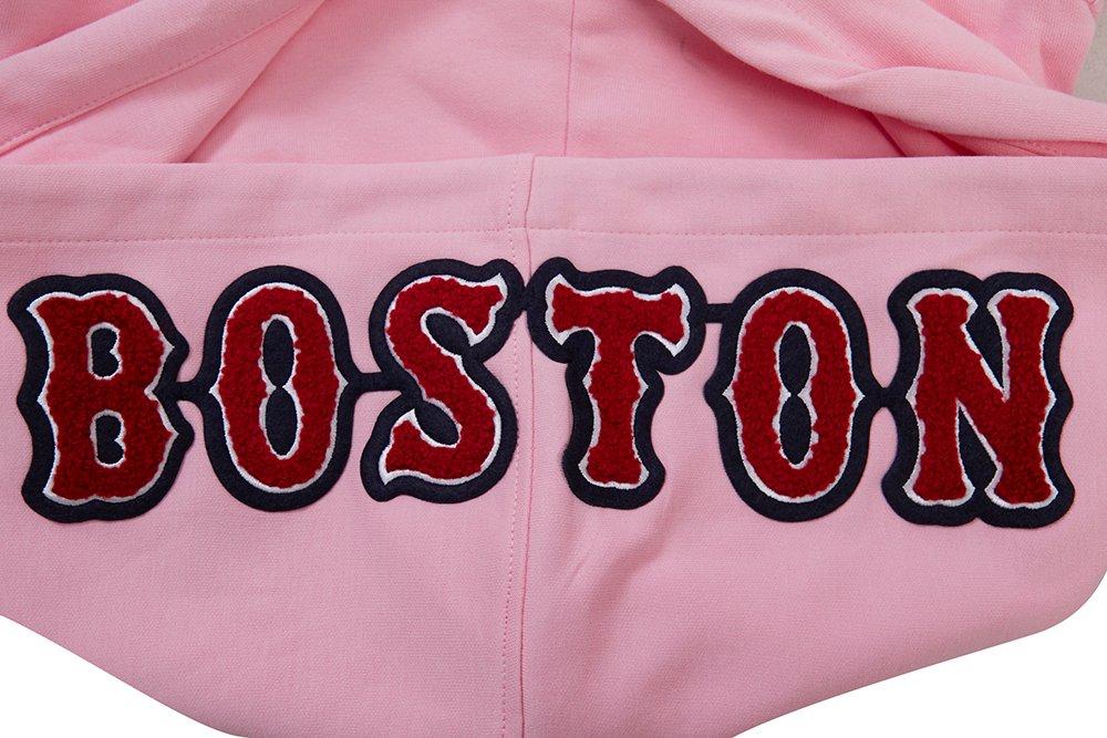 Pro Standard Men's MLB Boston Red Sox Chenille Pullover Hoodie - PINK Thumbnail View 6