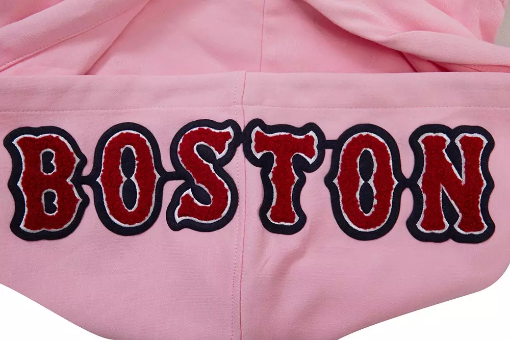 Pro Standard Men's MLB Boston Red Sox Chenille Pullover Hoodie - PINK