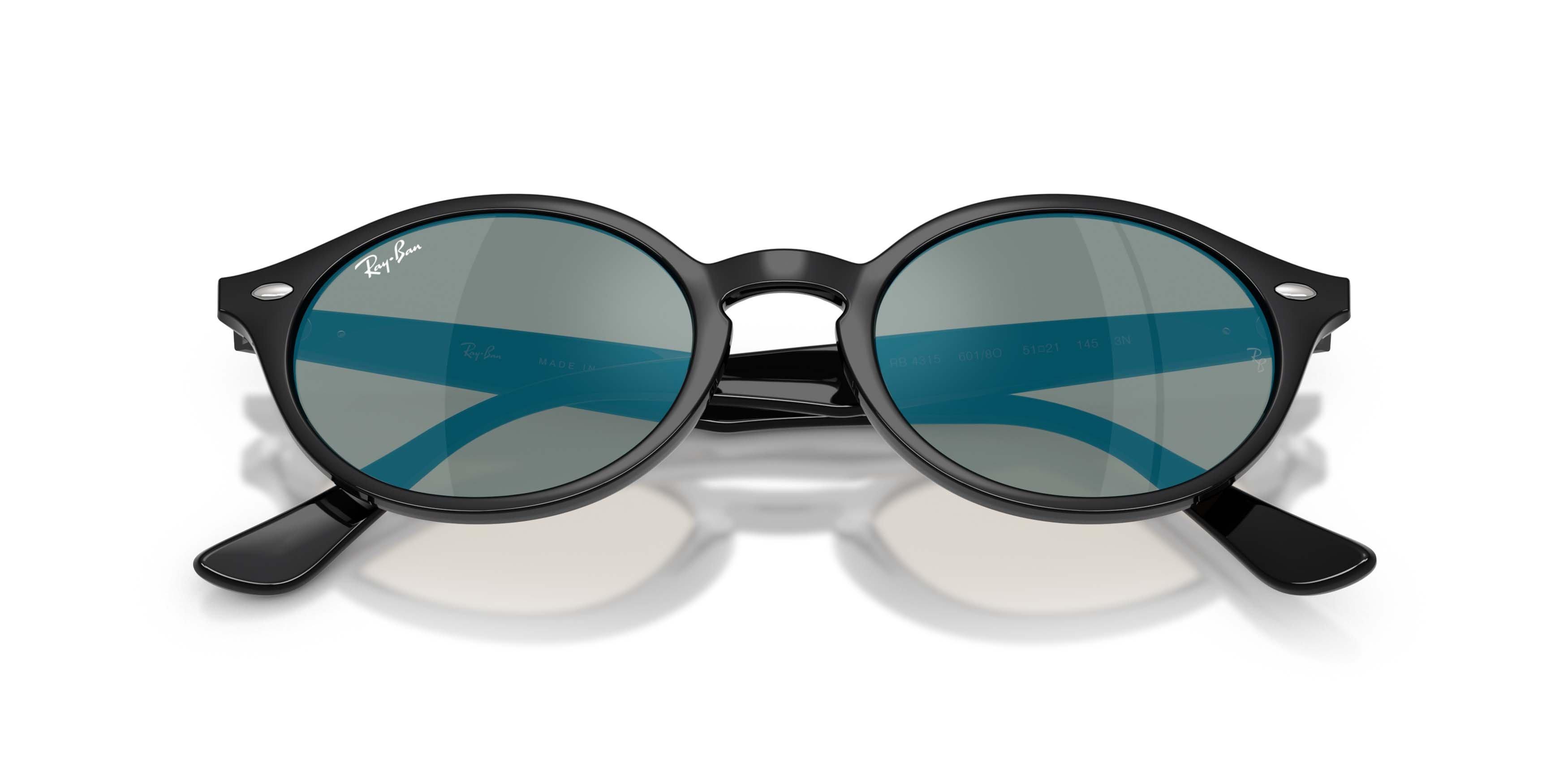 Ray-Ban RB4315 Brown Mirror Turchese Sunglasses &ndash; Black - BLACK/BLUE Thumbnail View 5