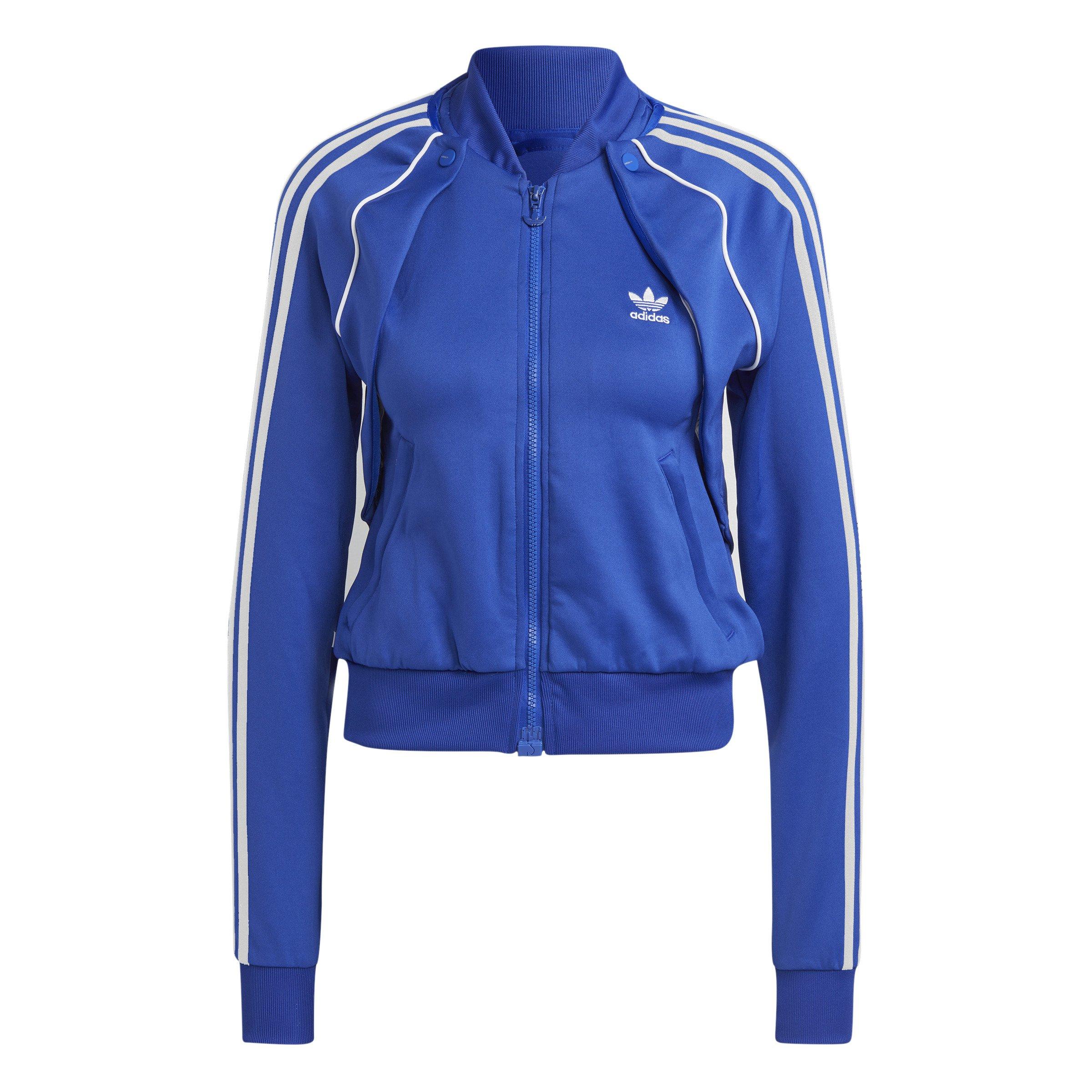 adidas Always Original Women's High Collared Striped Track - Blue