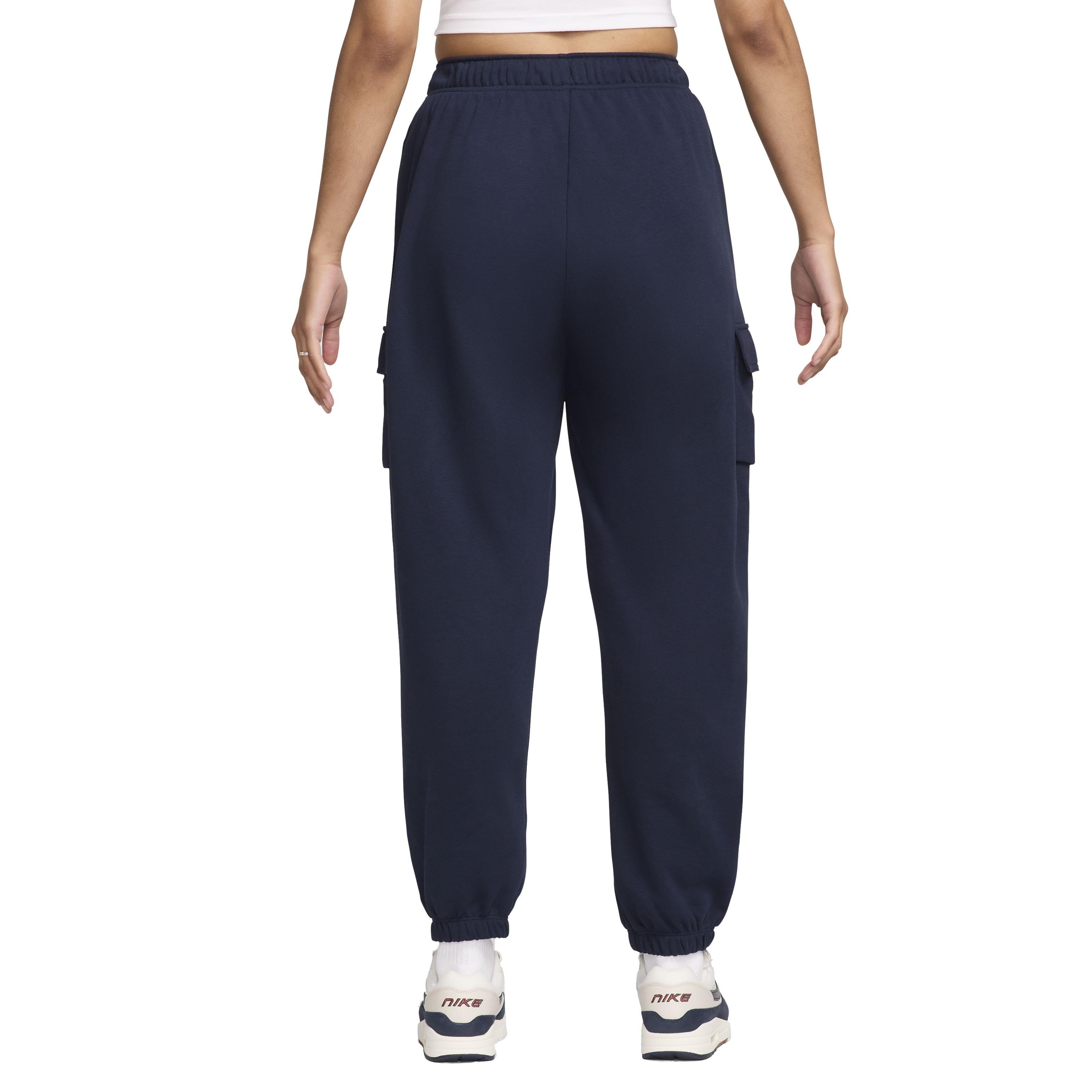 Nike Women s Sportswear Club Fleece Mid Rise Oversized Cargo Sweatpants Blue Hibbett