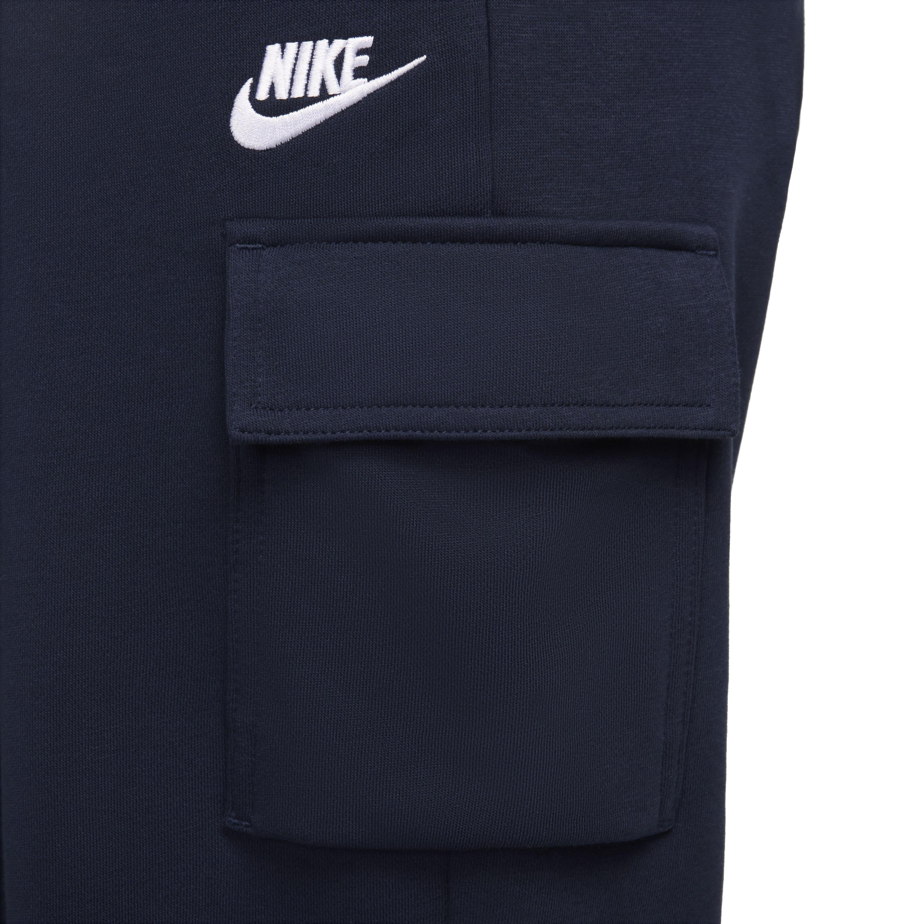 Nike Women's Sportswear Club Fleece Mid-Rise Oversized Cargo Sweatpants - Blue - BLUE Thumbnail View 4